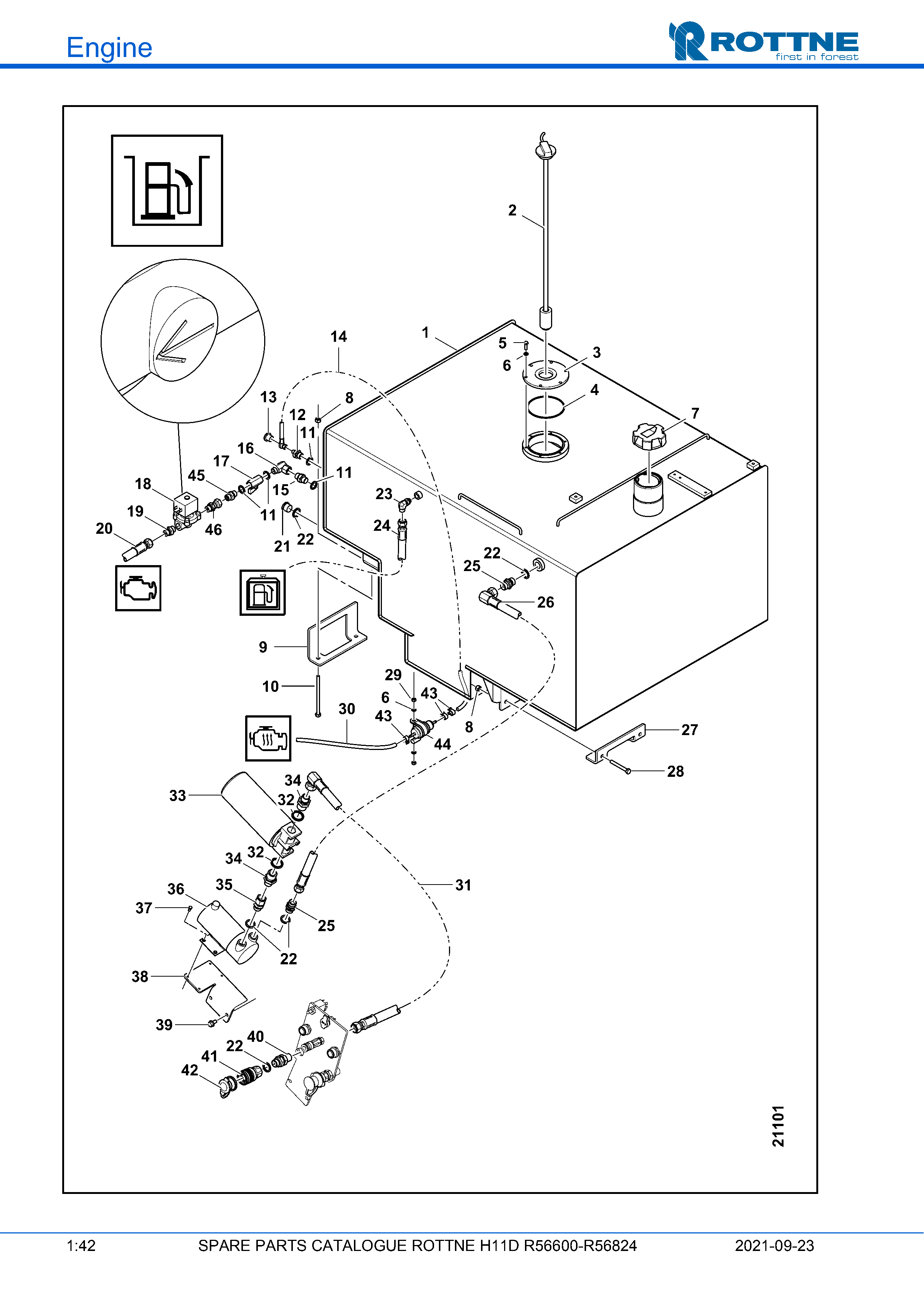 Топливный бак с заправочным насосом