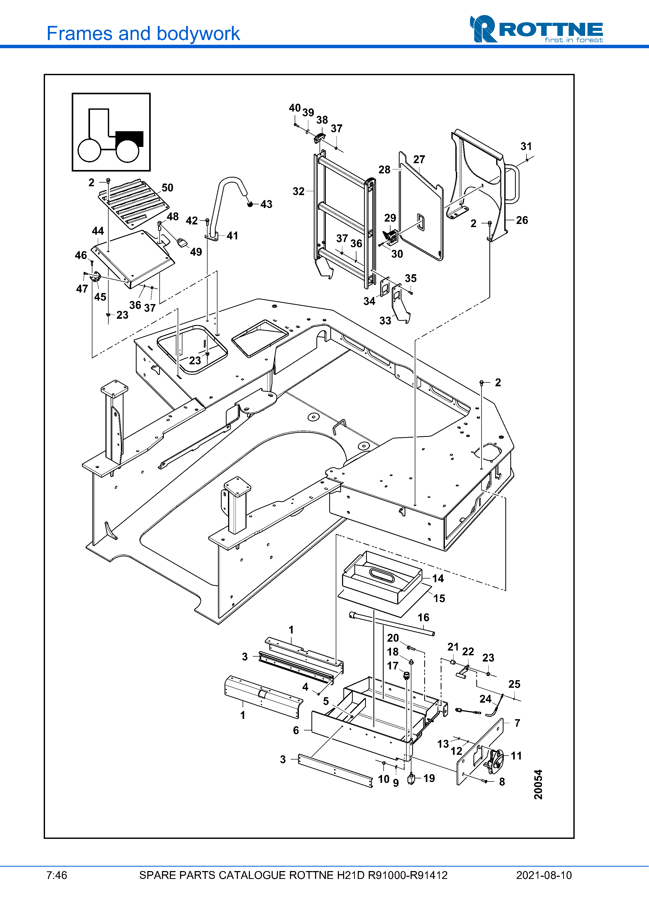 Отсек для хранения инструментов и лестница