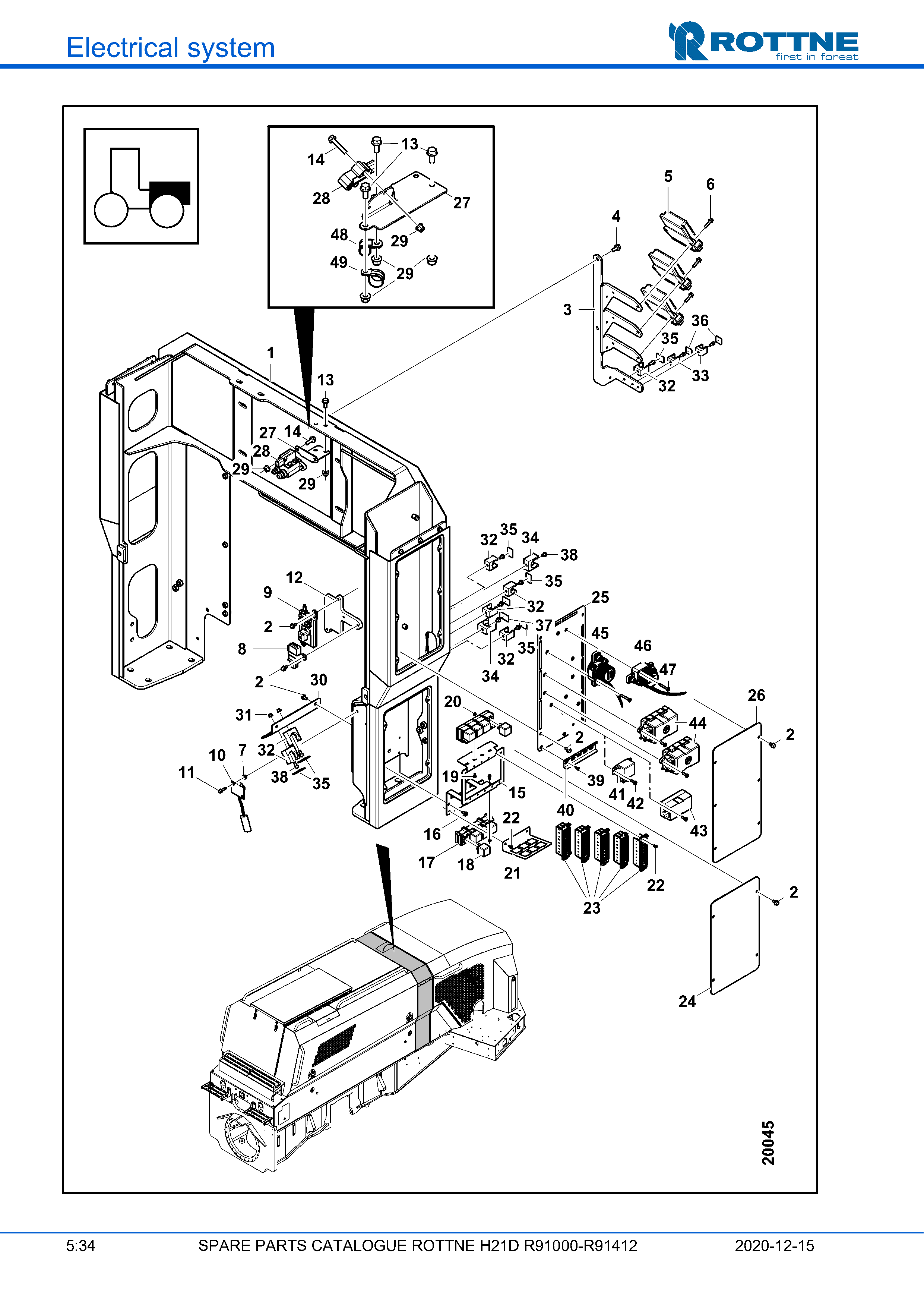 Распределительный бокс в среднем капоте