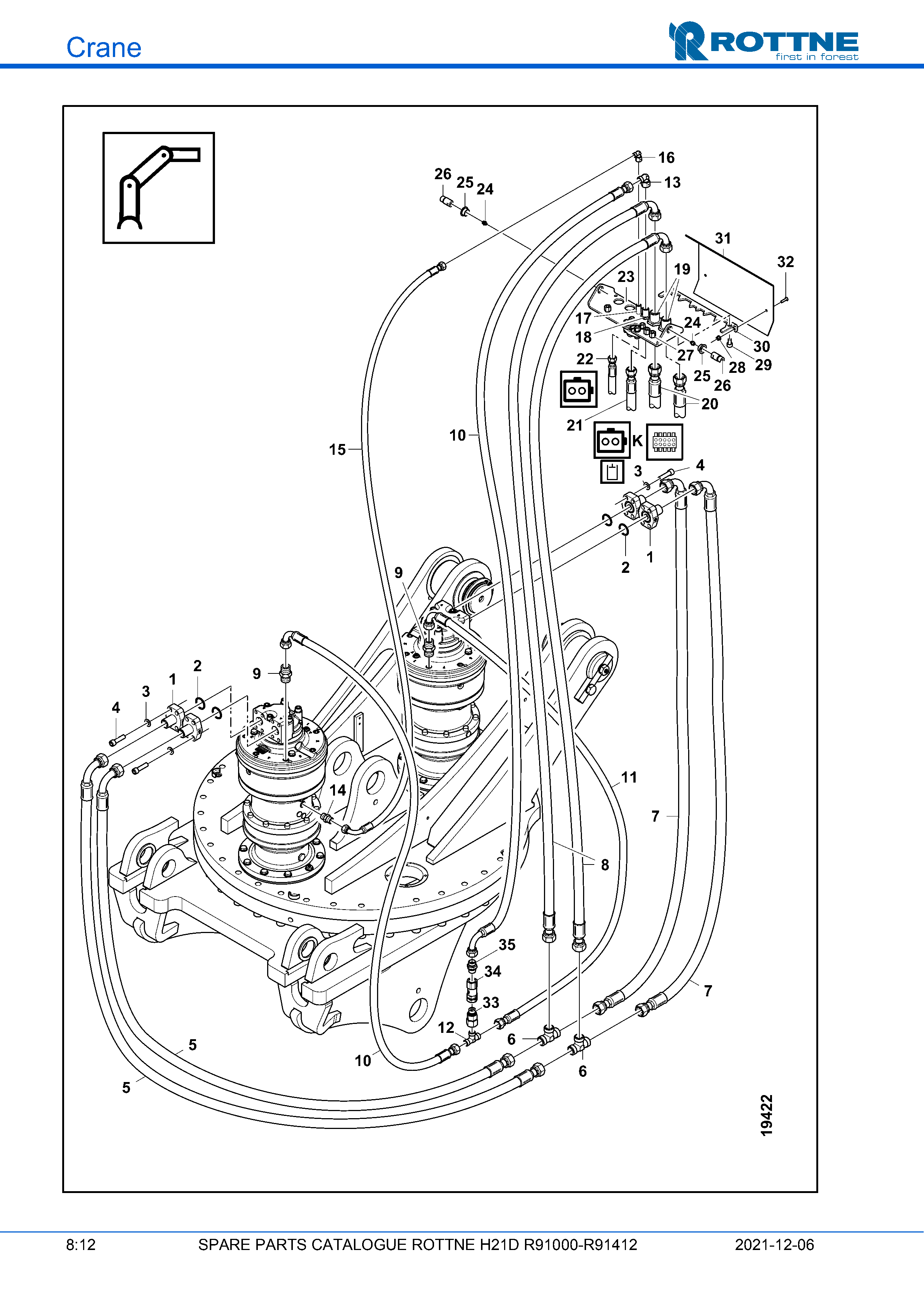 Поворотная платформа, шланги, -R91010