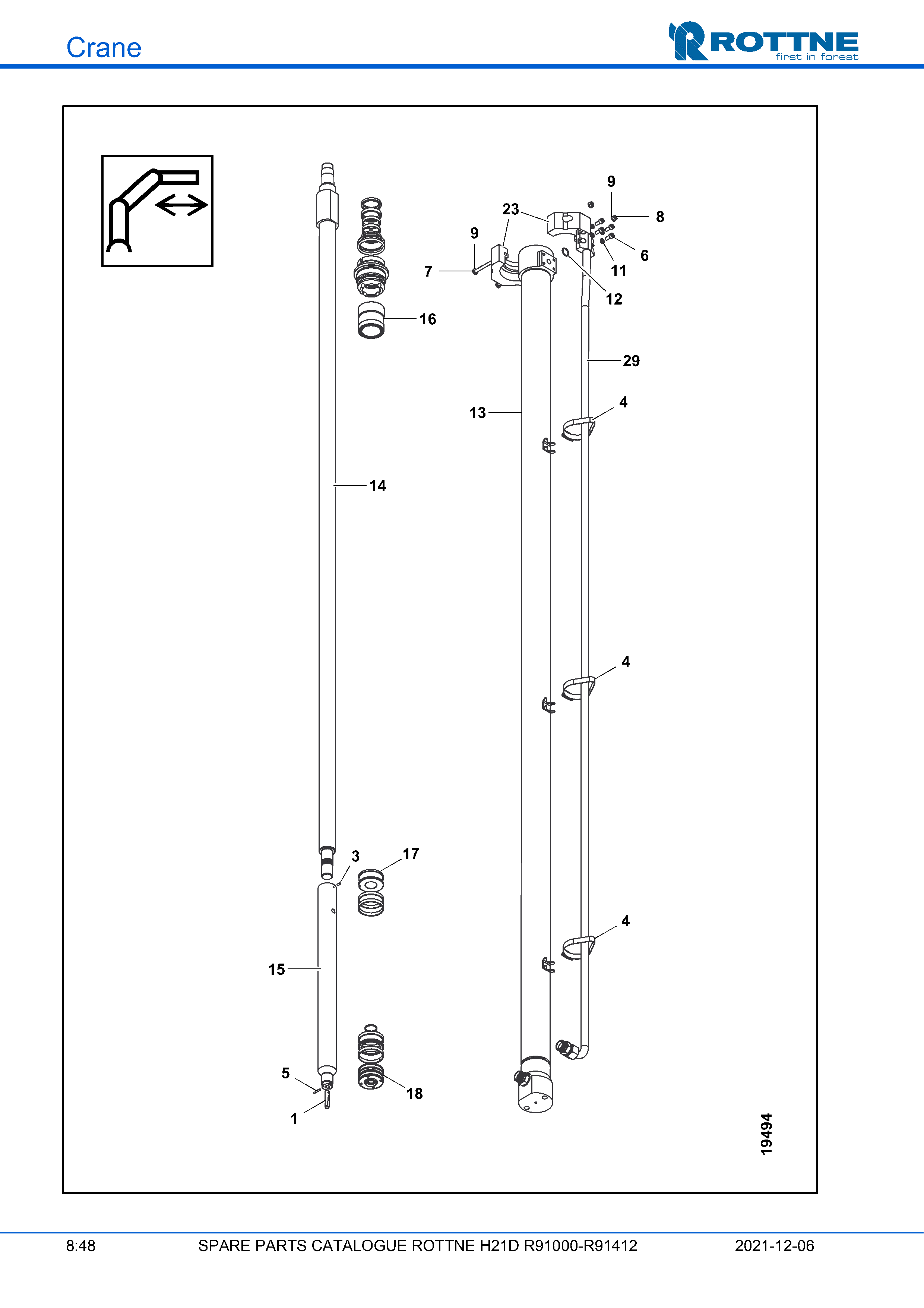 Цилиндр выдвижения, -R91008 и R91010