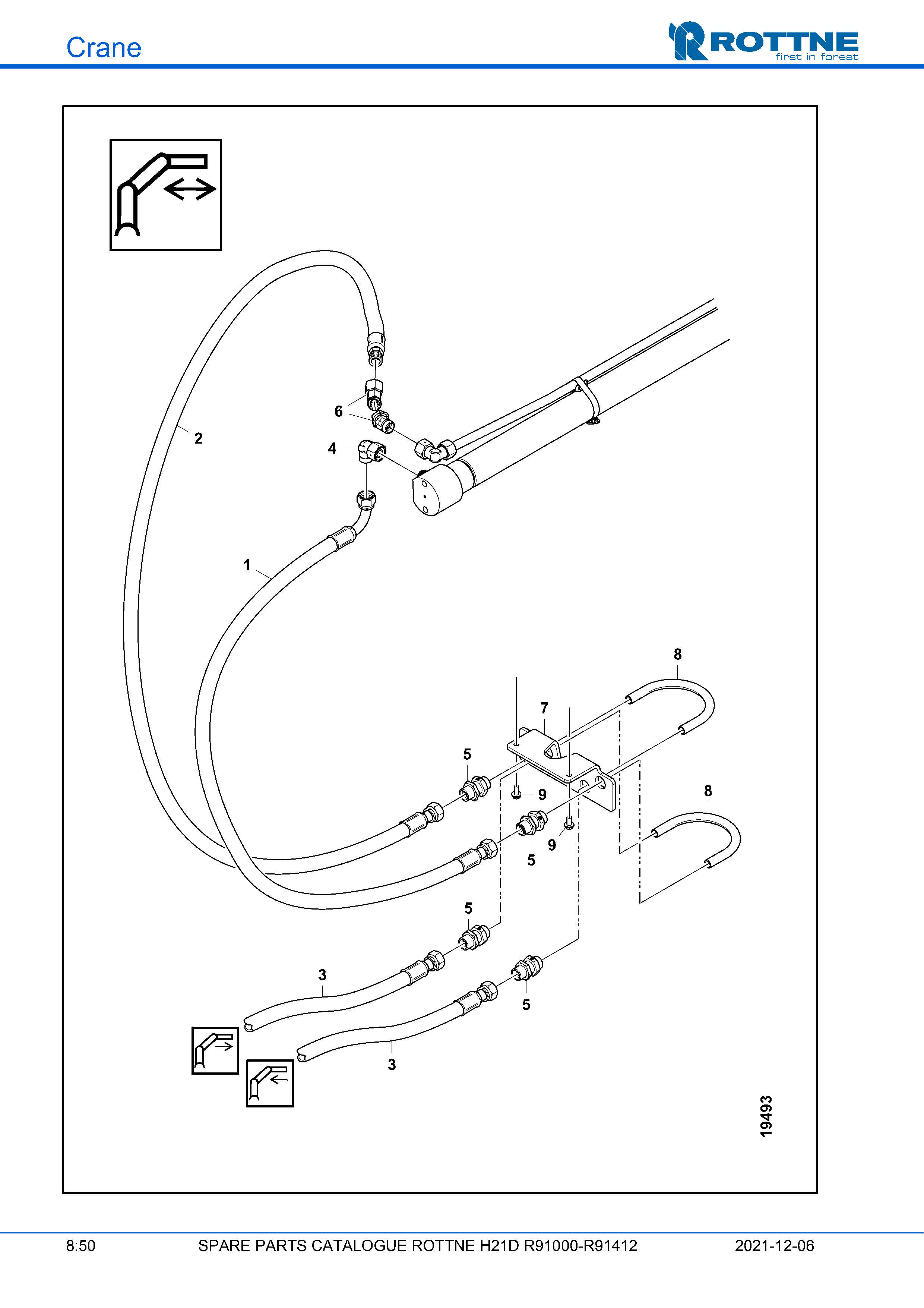 Цилиндр, шланги, -R91008 и R91010