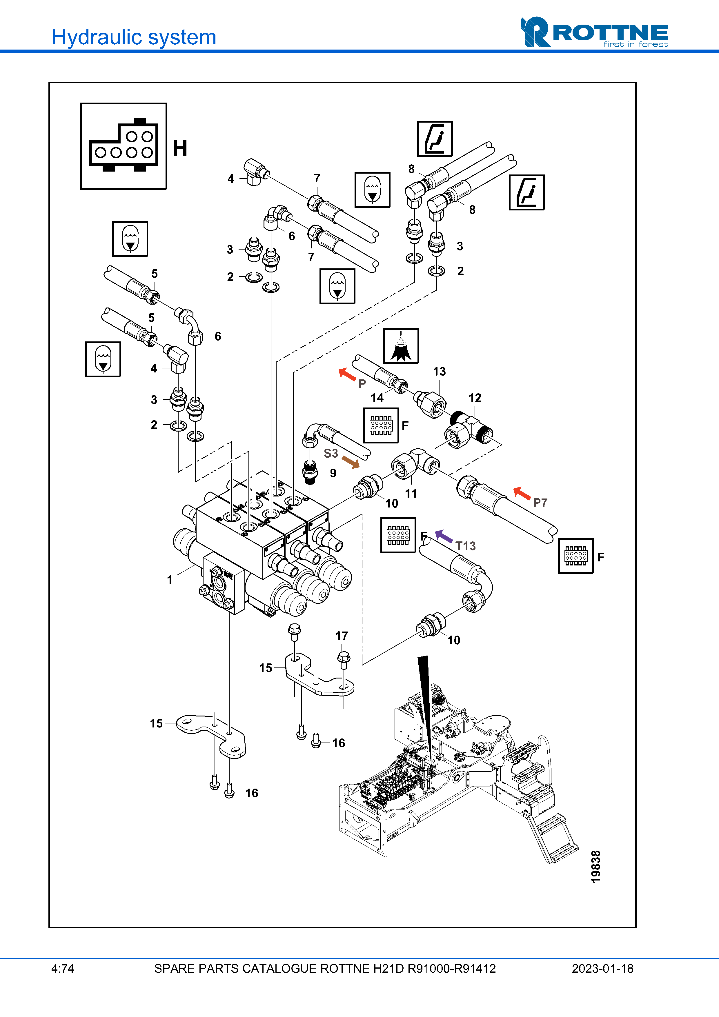 Соединения, клапан кабины "H", -R91103