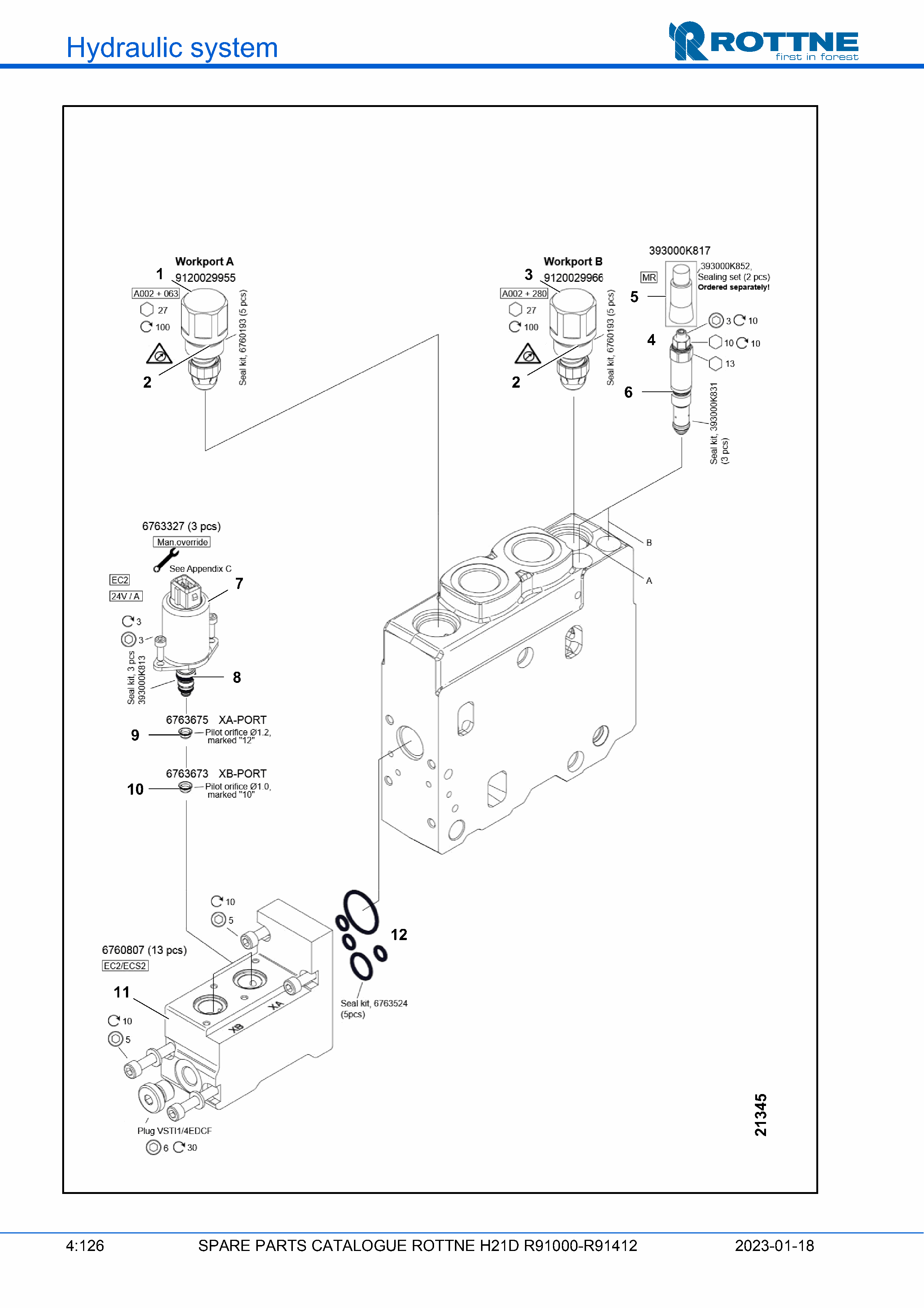 Золотниковая секция 4, подъёмная стрела