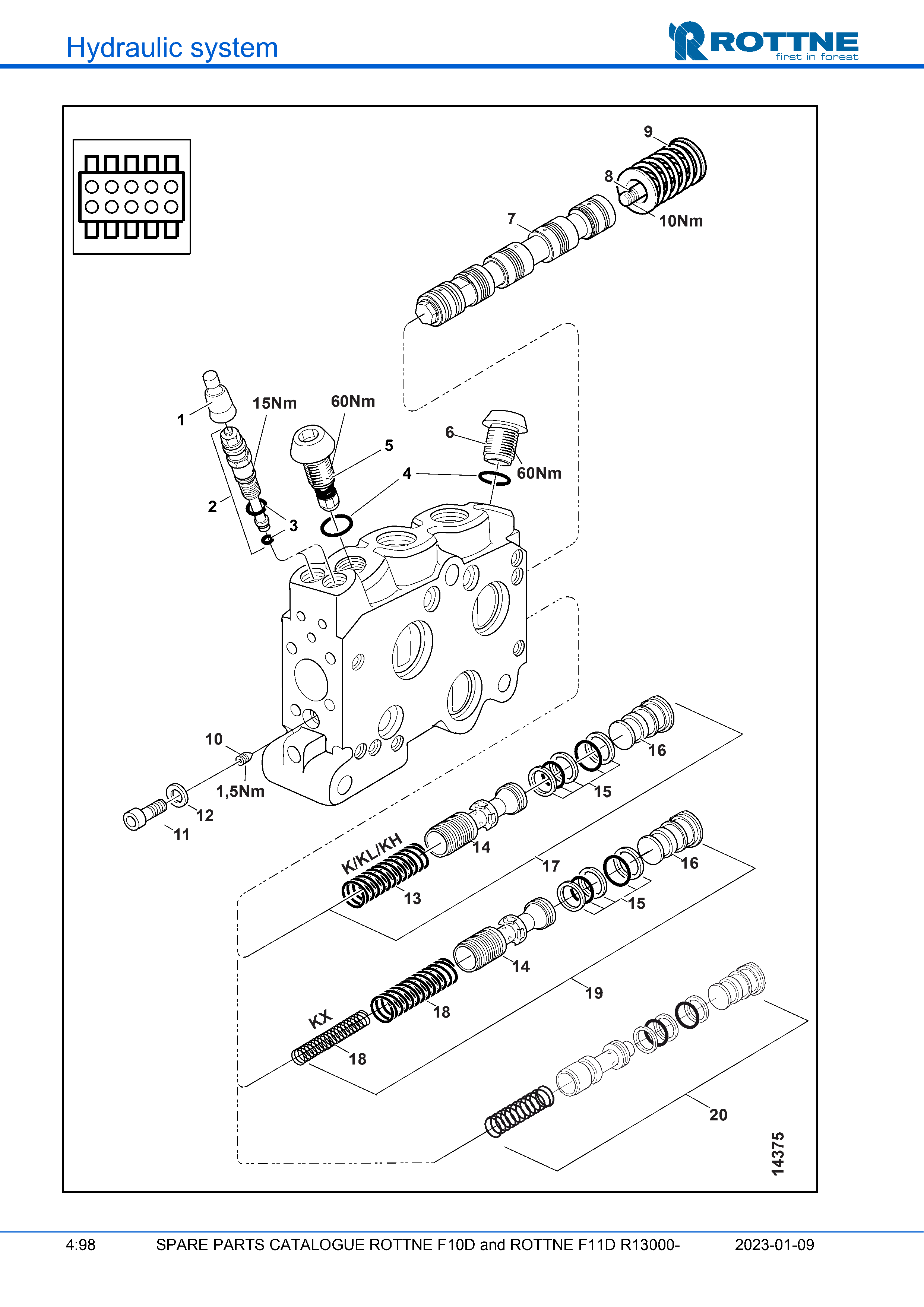 L90LS, золотниковая секция · Золотниковая секция, продолжение