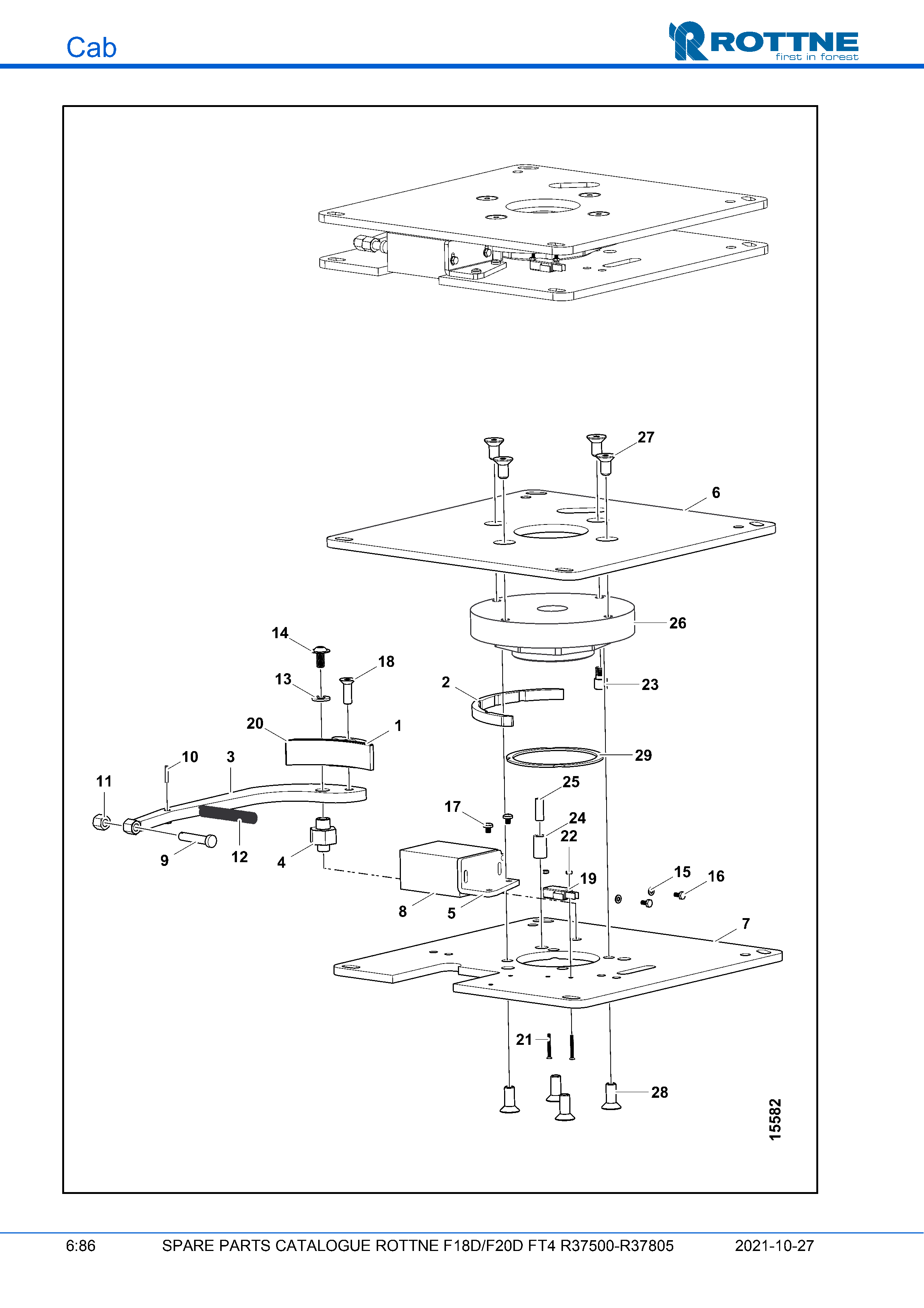 Поворотная платформа, сиденье EV97 Rottne