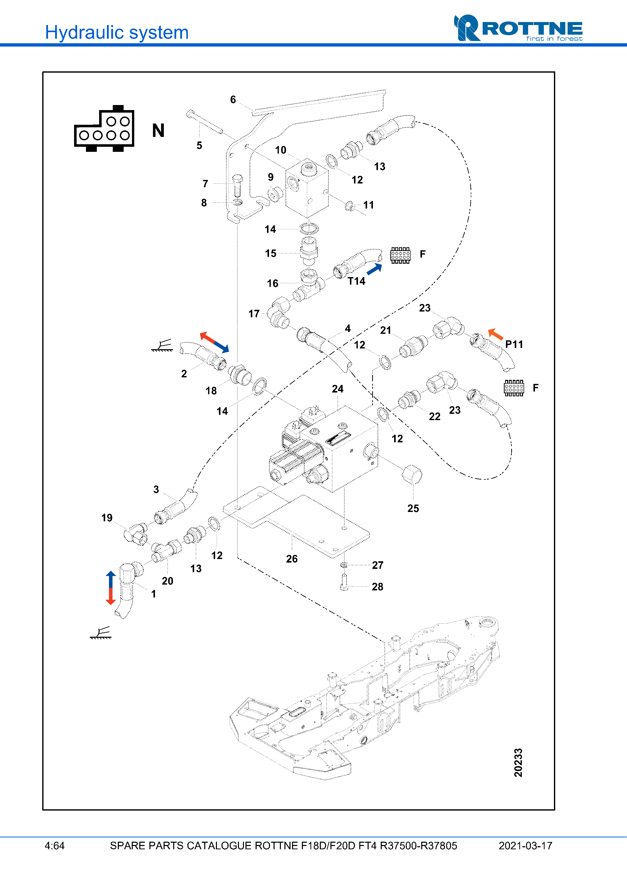 Бульдозерный отвал "N" F18D: -R37705, F20D: -R37614