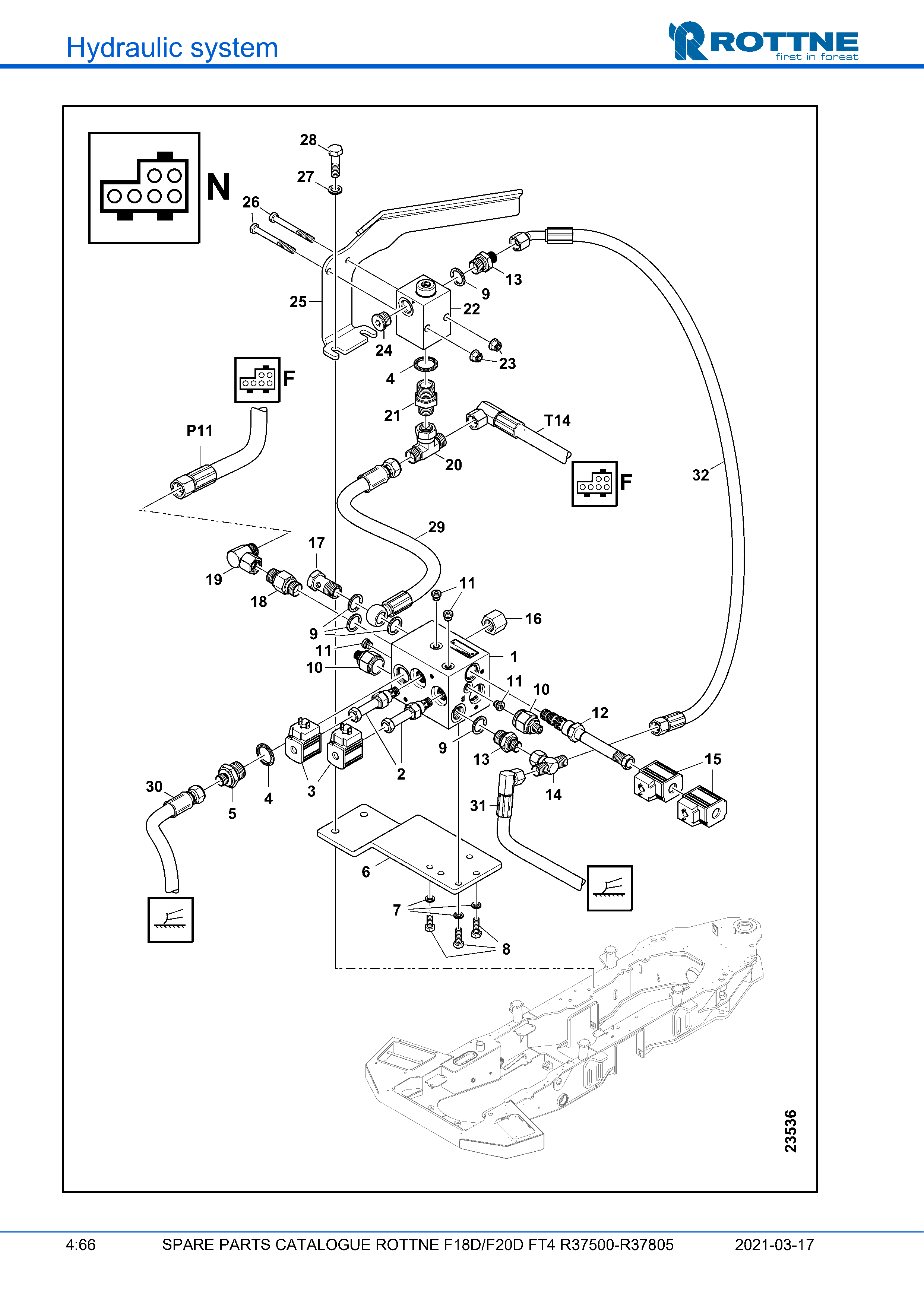 Бульдозерный отвал "N" F18D: R37706-, F20D: R37615-