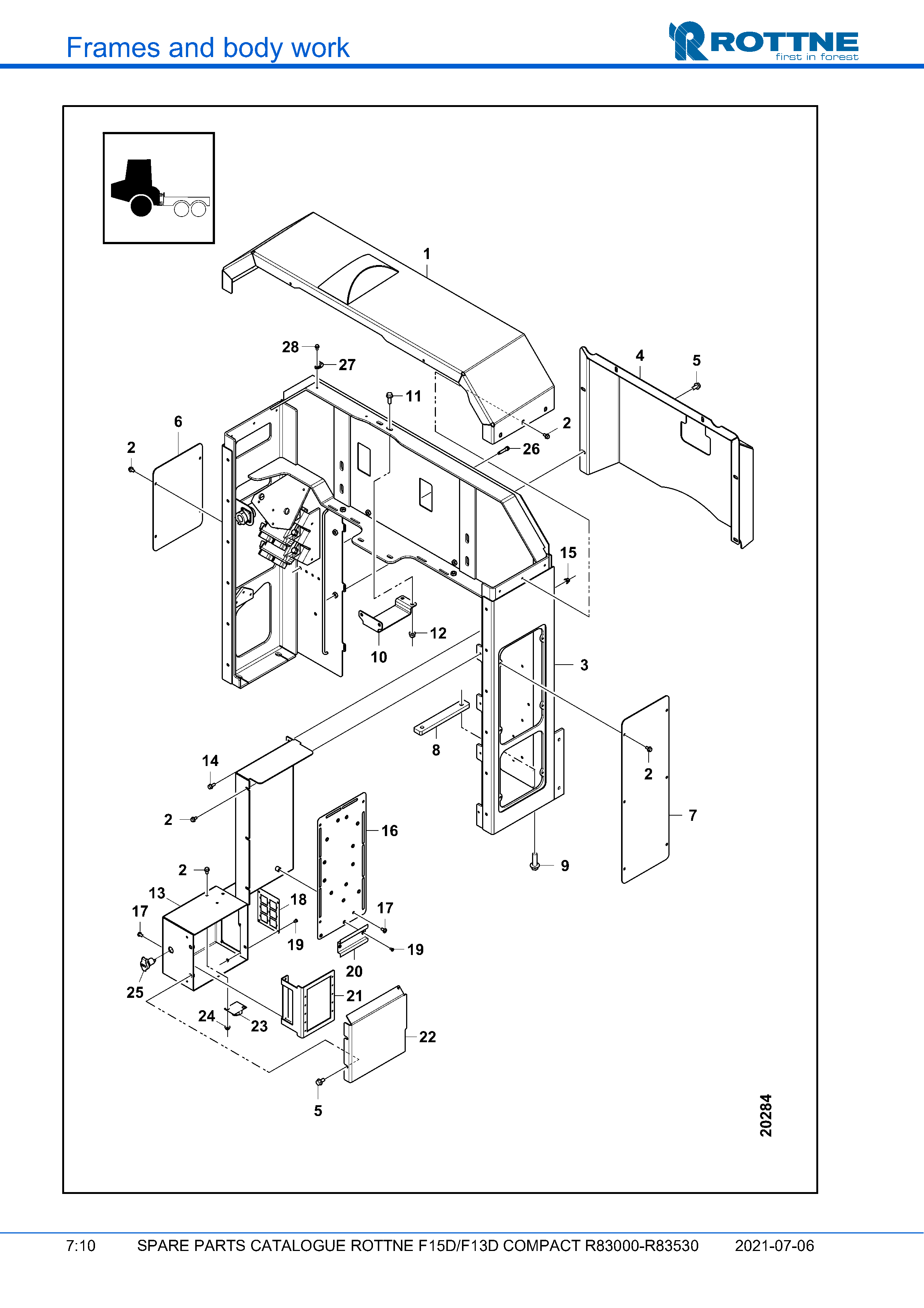 Средний капот (F15D/F13D COMPACT R83000–R83530, 2021-07-06, 722358)