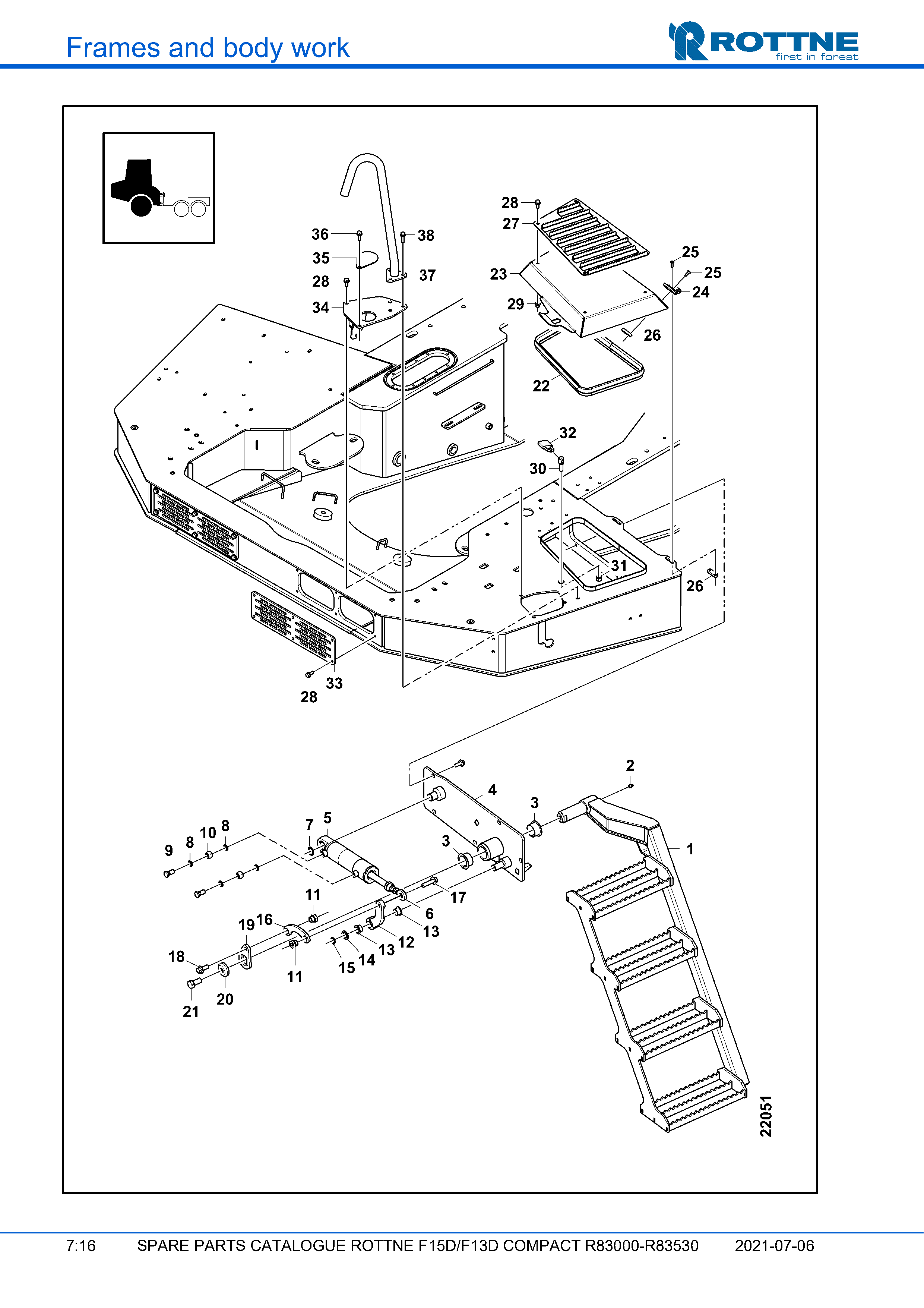 Лестница, передняя, R83301- (F15D/F13D COMPACT R83000–R83530, 2021-07-06, 722358)