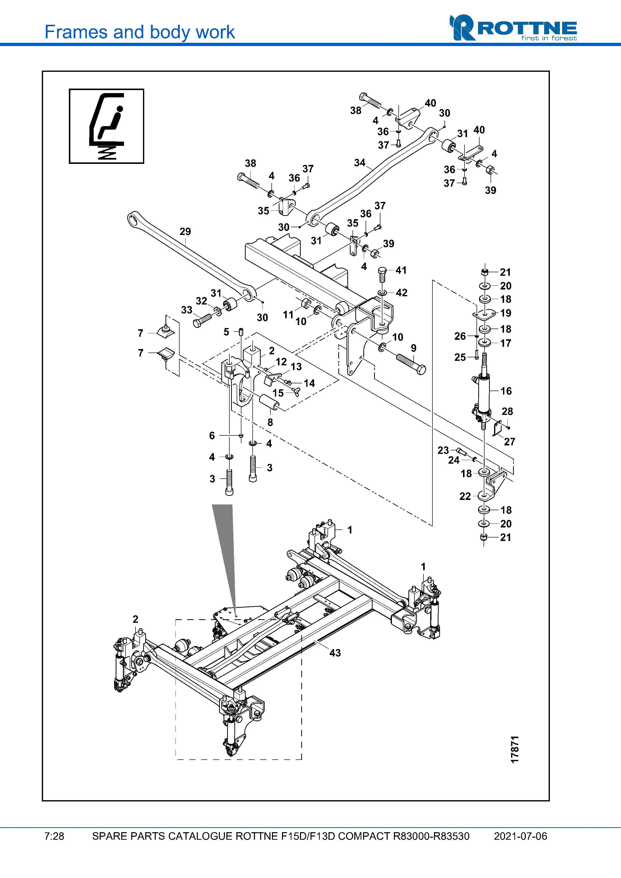 Подвеска кабины (Comfort Line) (F15D/F13D COMPACT R83000–R83530, 2021-07-06, 722358)