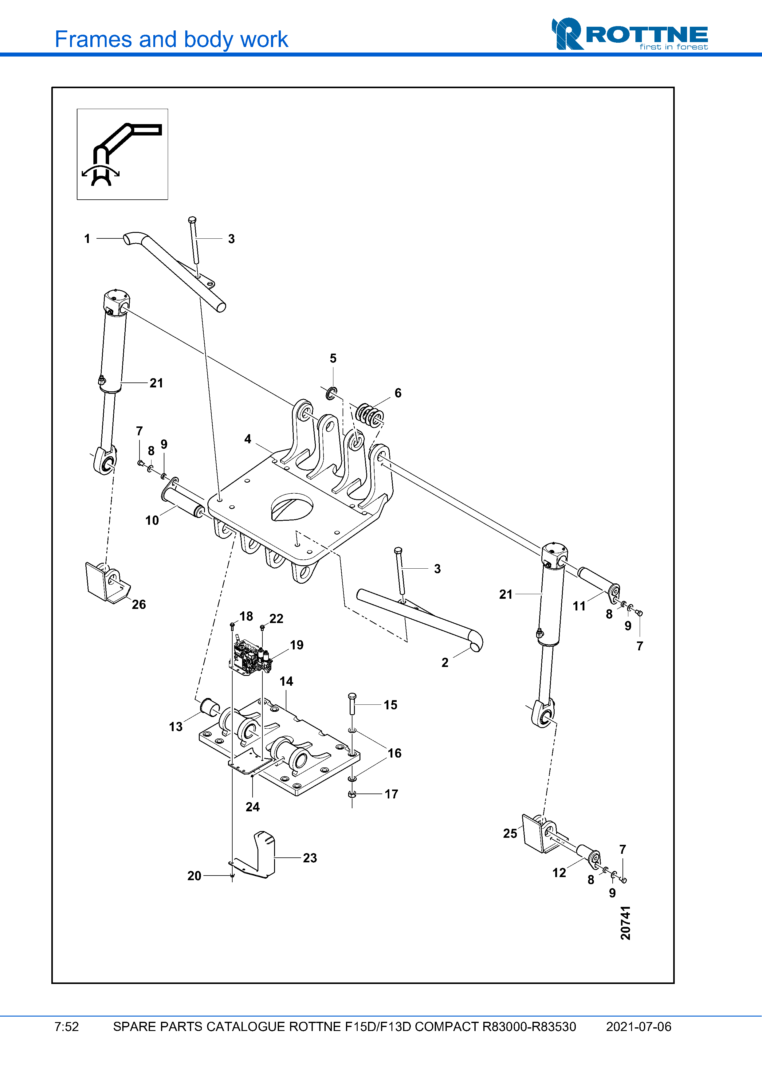 Плита наклона, наклон манипулятора (F15D/F13D COMPACT R83000–R83530, 2021-07-06, 722358)