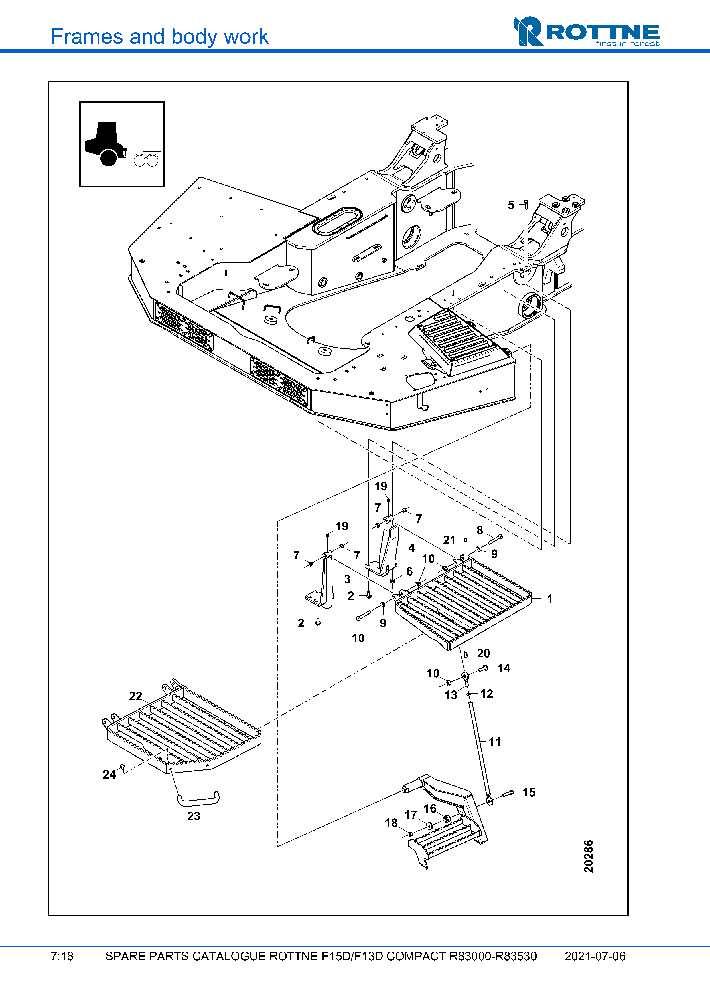 Подножки, передние (F15D/F13D COMPACT R83000–R83530, 2021-07-06, 722360)