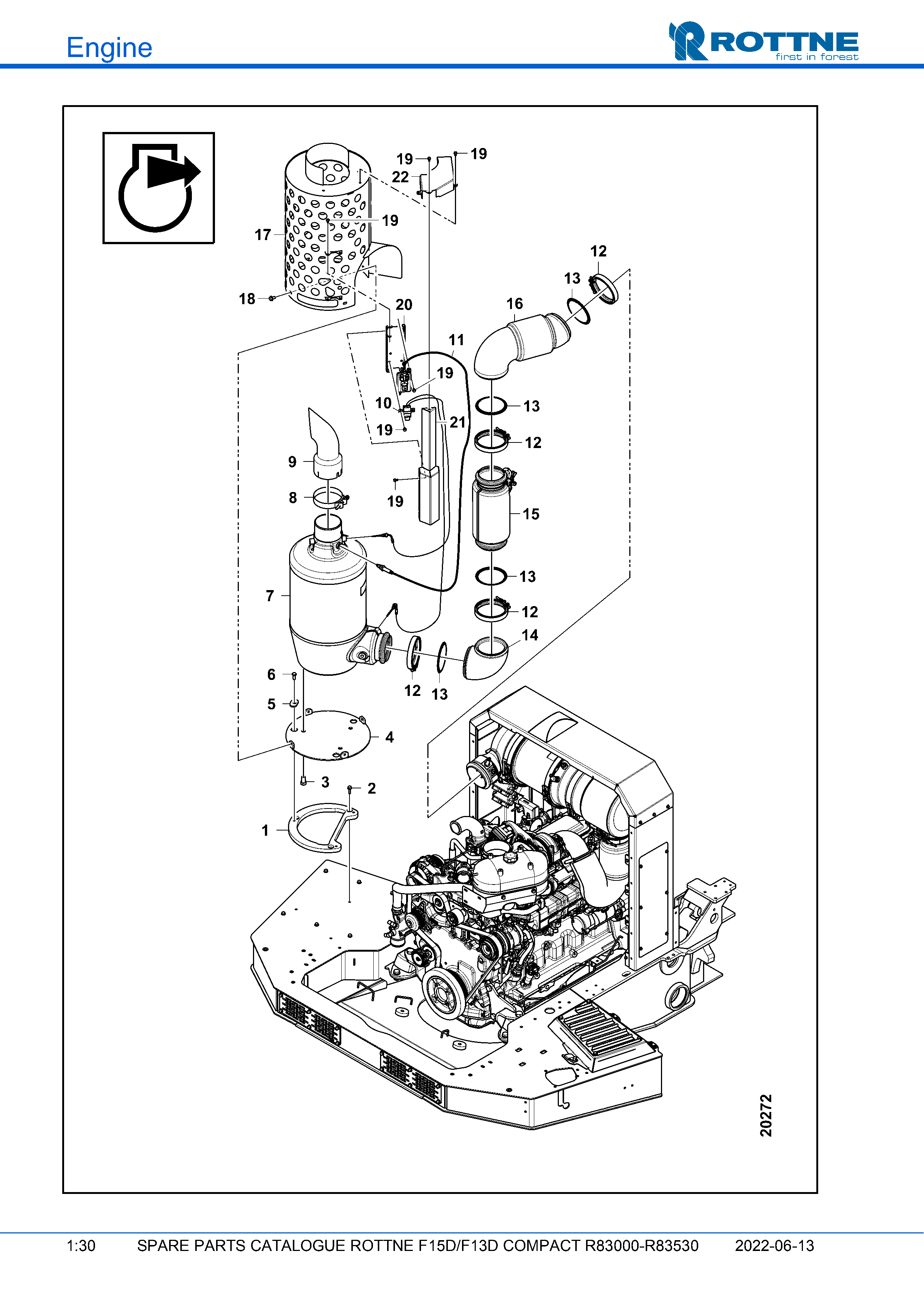 Глушитель, -R83230 (F15D/F13D COMPACT R83000–R83530, 2022-06-13)