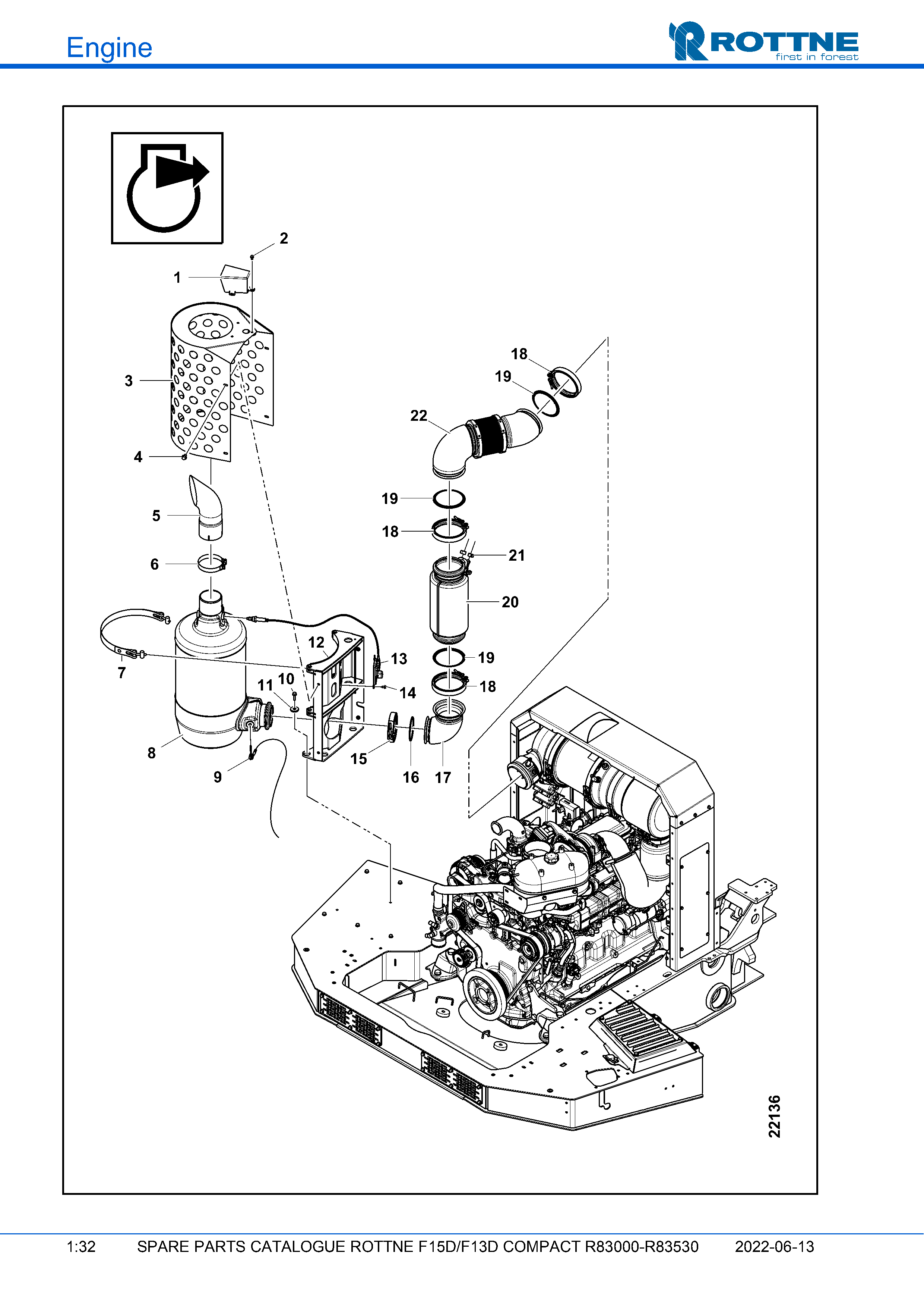 Глушитель, R83301- (F15D/F13D COMPACT R83000–R83530, 2022-06-13)