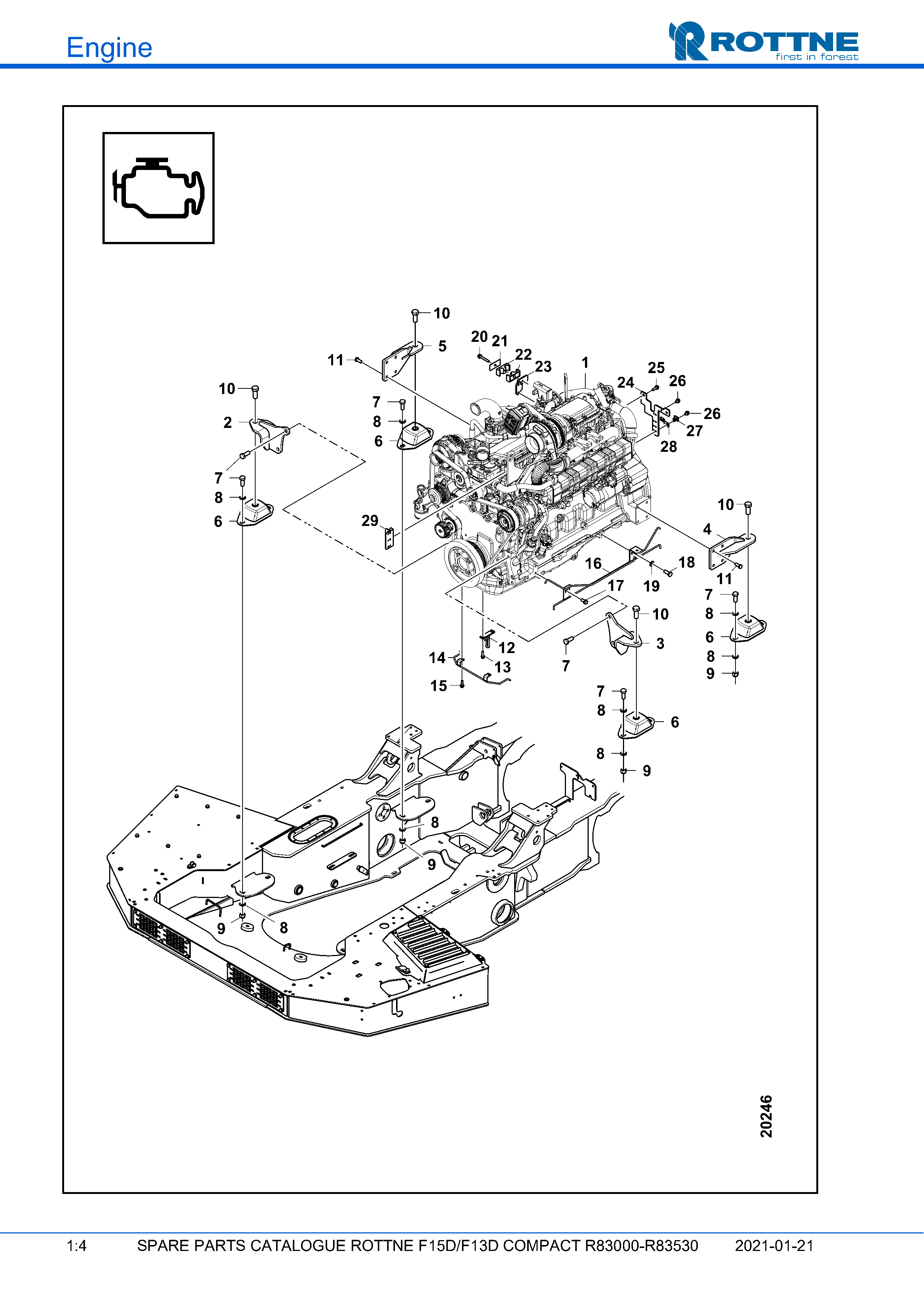 Кронштейн двигателя (F15D/F13D COMPACT R83000–R83530, 2021-01-21)
