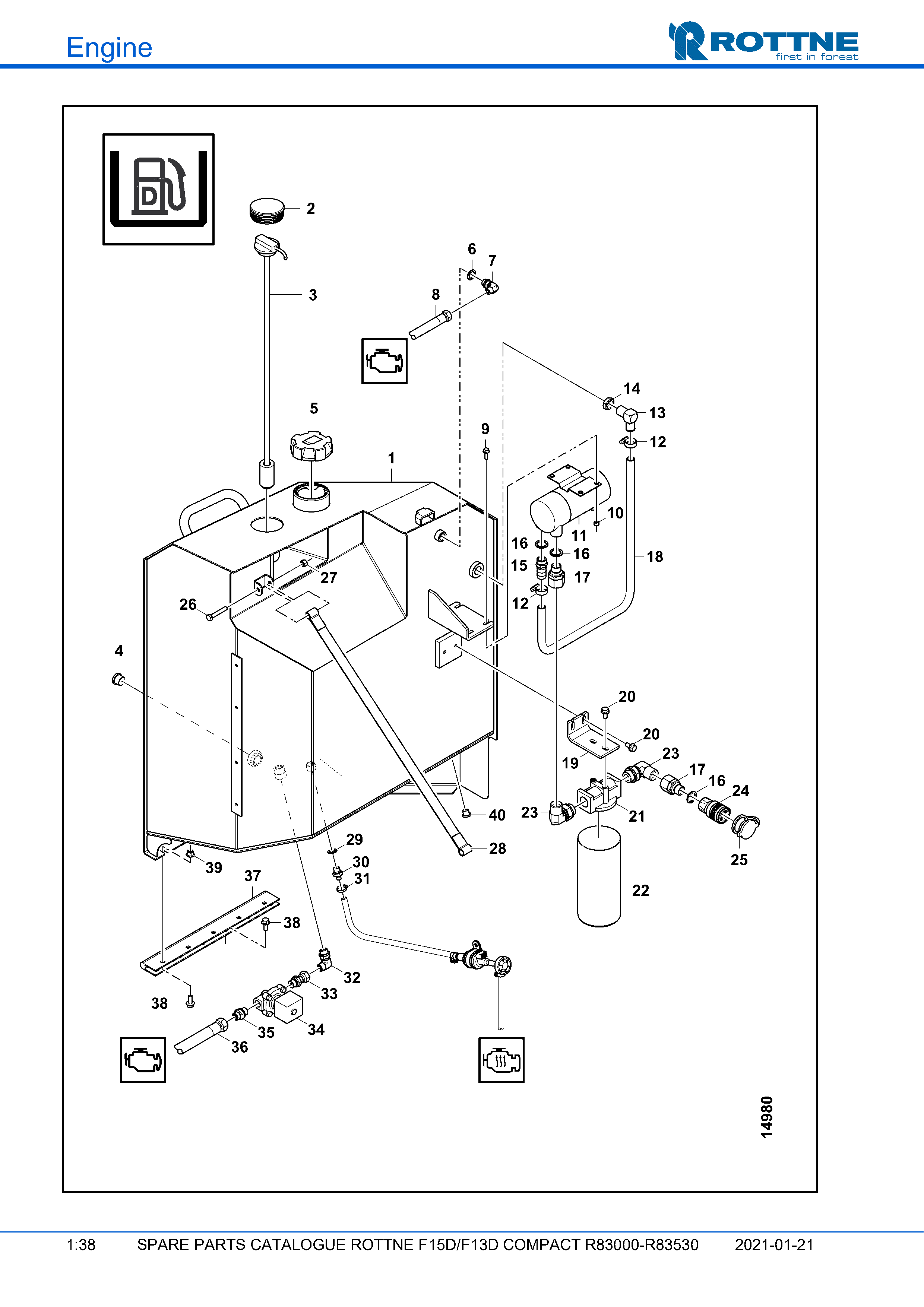 Топливный бак с заправочным насосом (F15D/F13D COMPACT R83000–R83530, 2021-01-21)