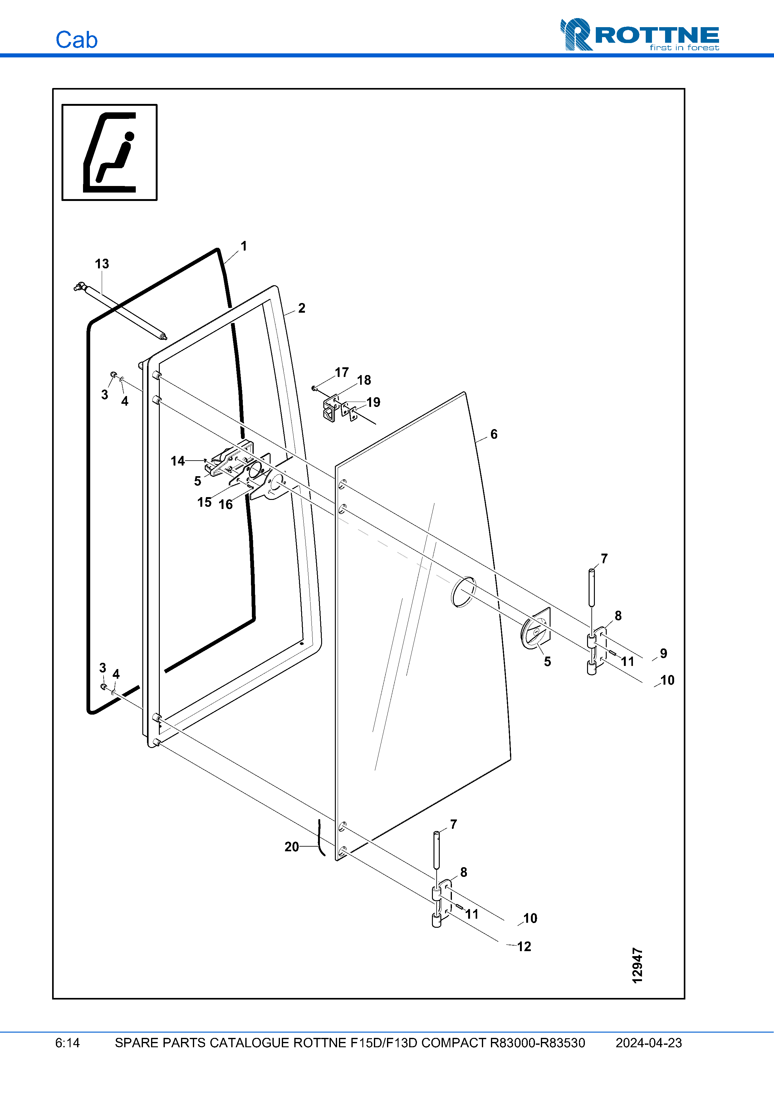 Дверь, правая (F15D/F13D COMPACT R83000–R83530, 2024-04-23)
