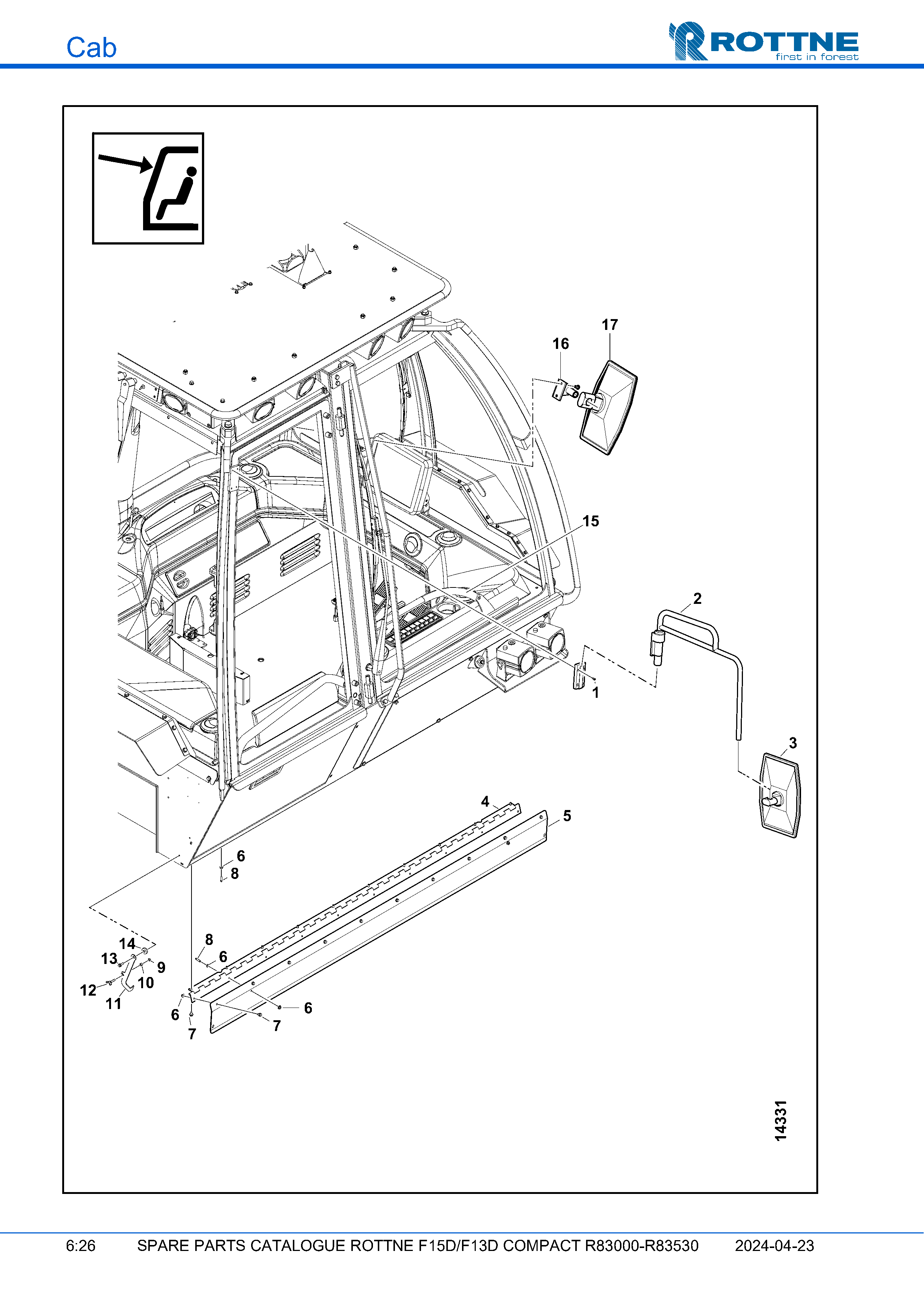 Боковая панель и зеркало заднего вида (F15D/F13D COMPACT R83000–R83530, 2024-04-23)