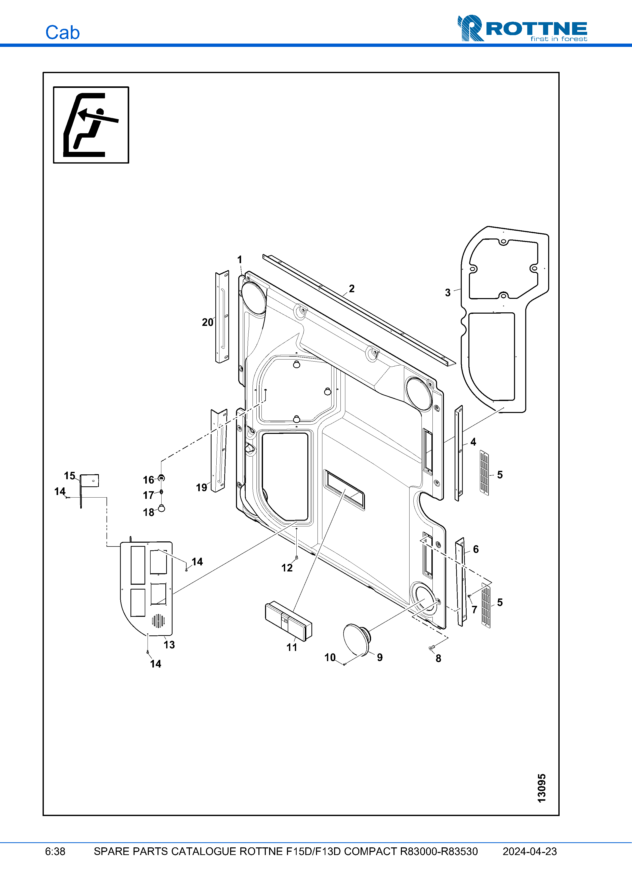 Панель крыши (F15D/F13D COMPACT R83000–R83530, 2024-04-23)