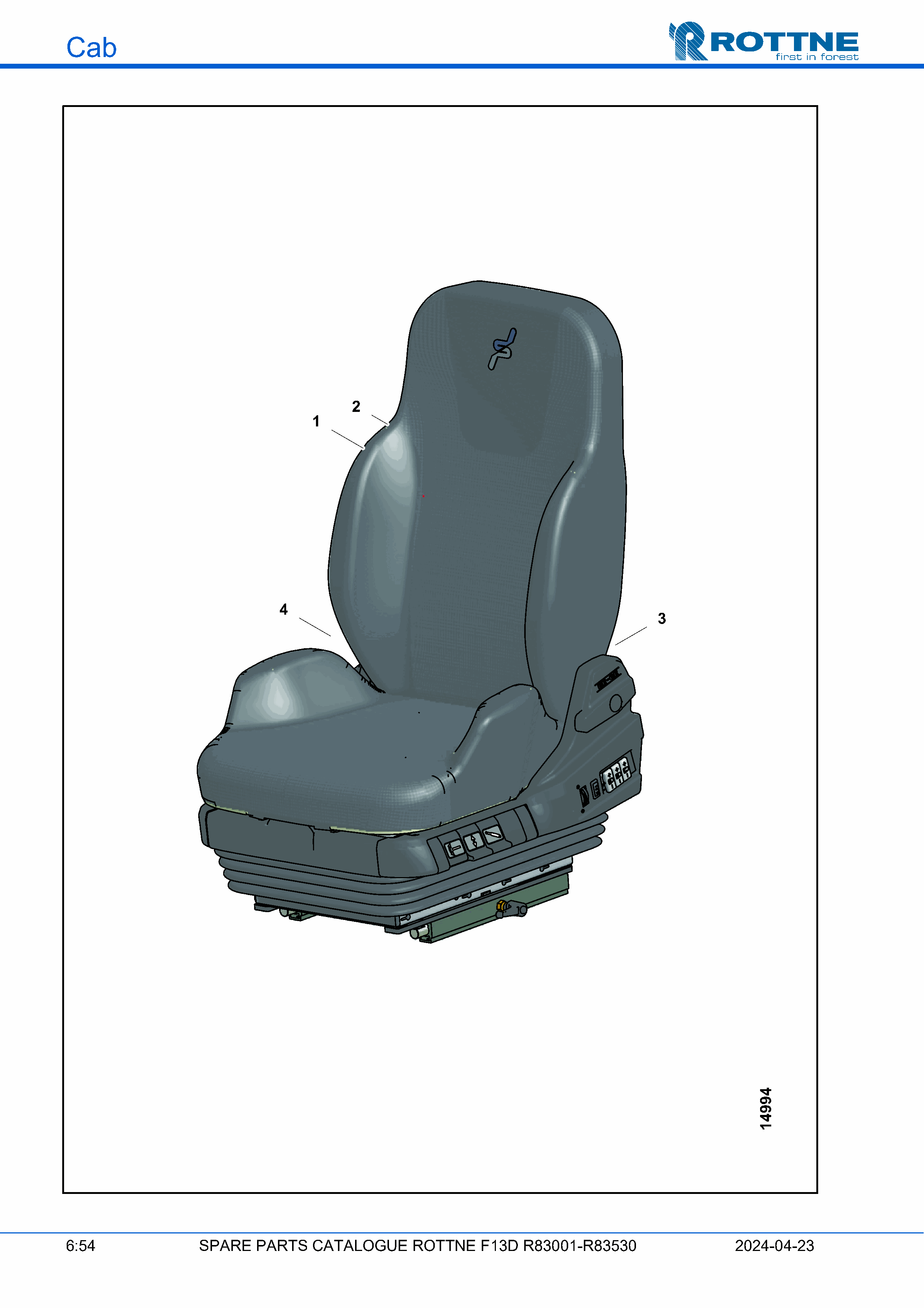 Подушка сиденья, спинка и подлокотник (F13D R83001–R83530, 2024-04-23)