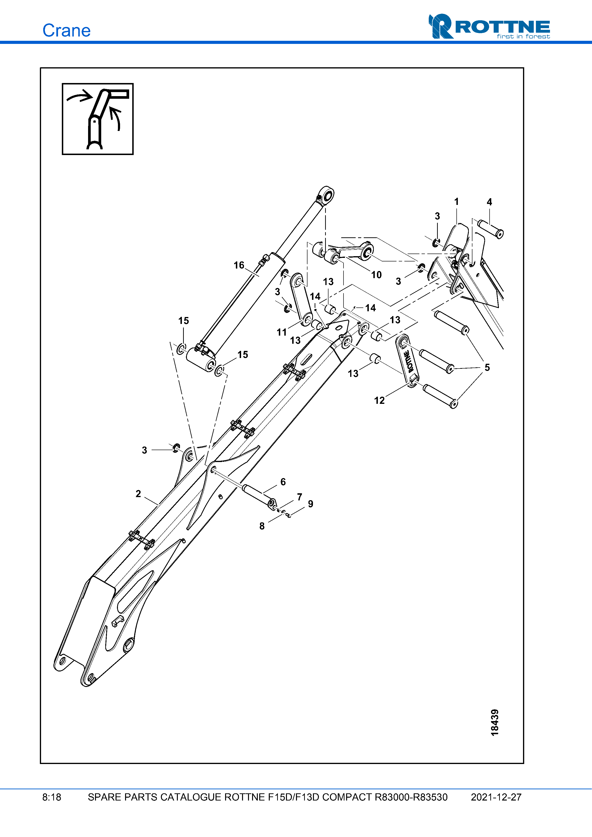 Подъёмная стрела для удлинителя 1,4 м (F15D/F13D COMPACT R83000–R83530, 2021-12-27)