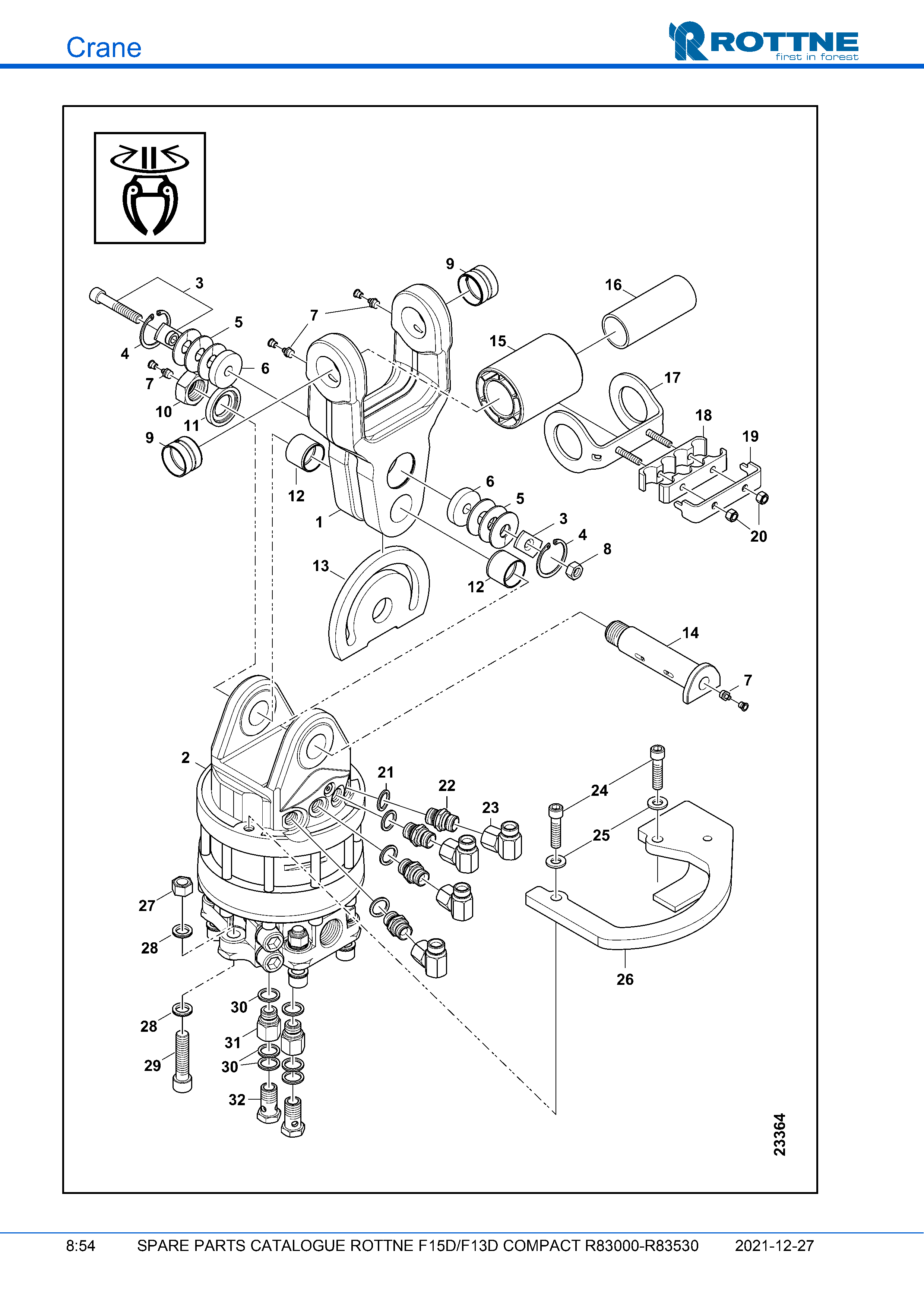 Демпфер качения и ротатор, 80-184 HD и GV 12 LS (F15D/F13D COMPACT R83000–R83530, 2021-12-27)