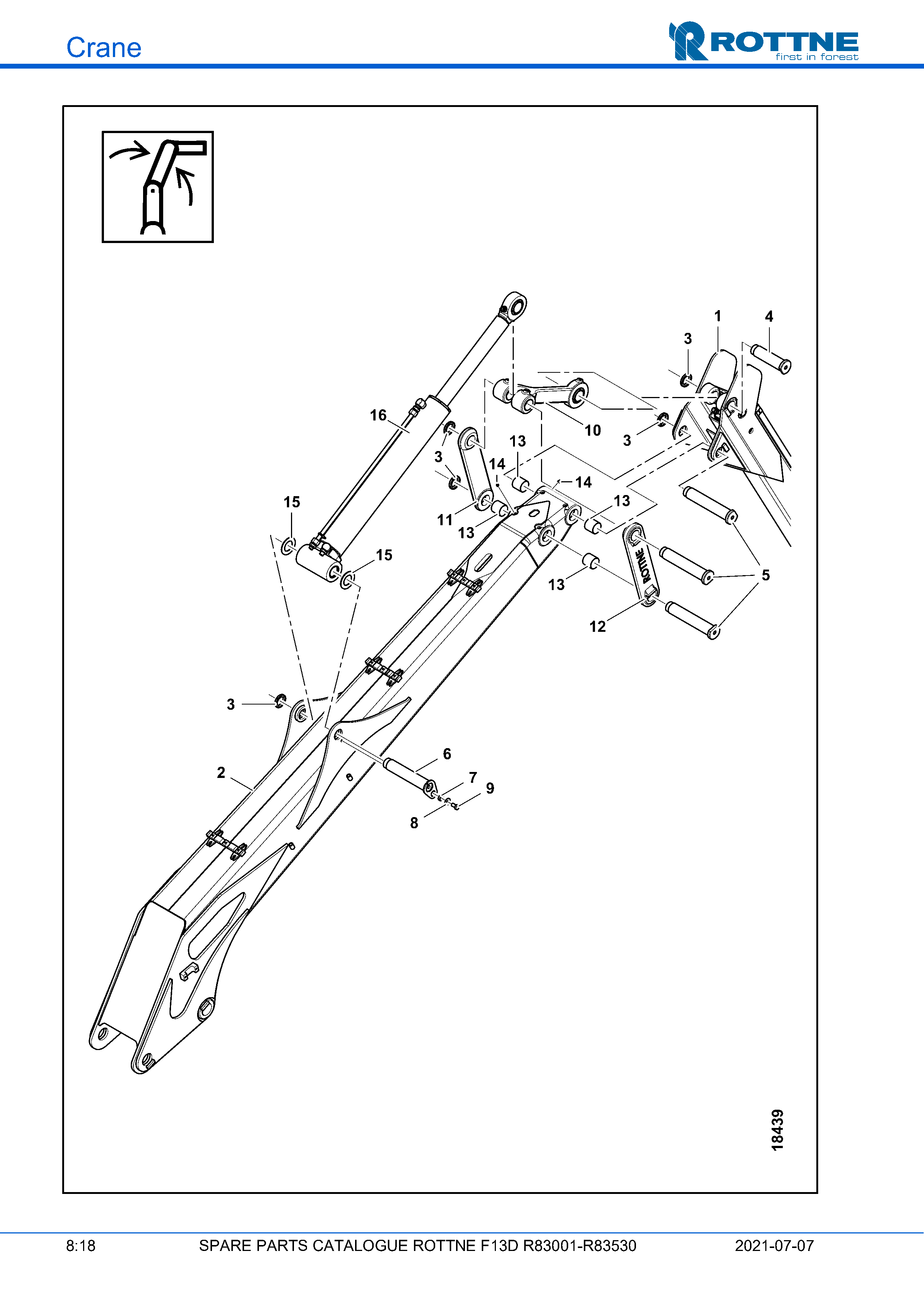 Подъёмная стрела для удлинителя 1,4 м (F13D R83001–R83530, 2021-07-07)