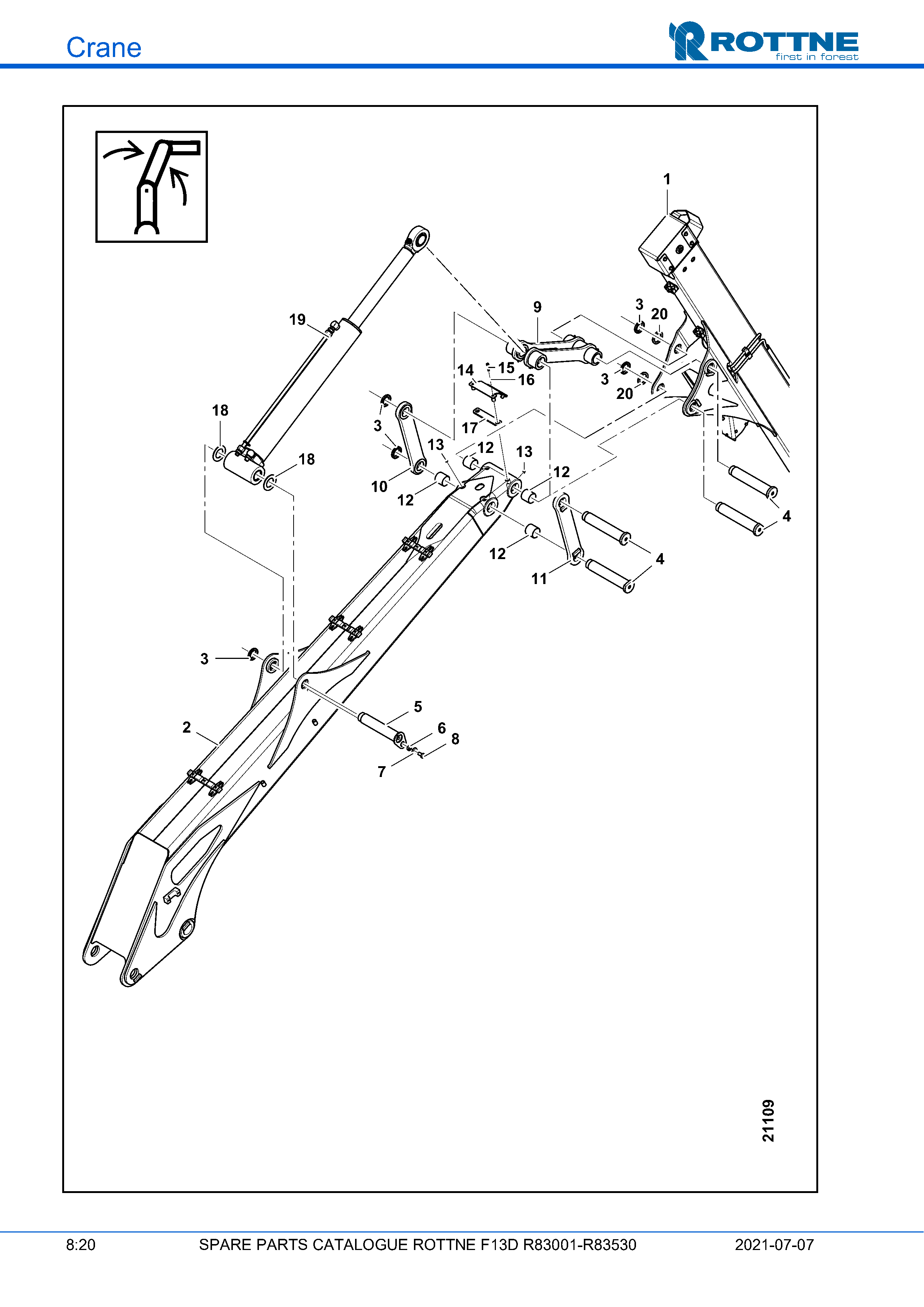 Подъёмная стрела, удлинитель 2,4 м и FC12 DT, S. -17-30 (F13D R83001–R83530, 2021-07-07)