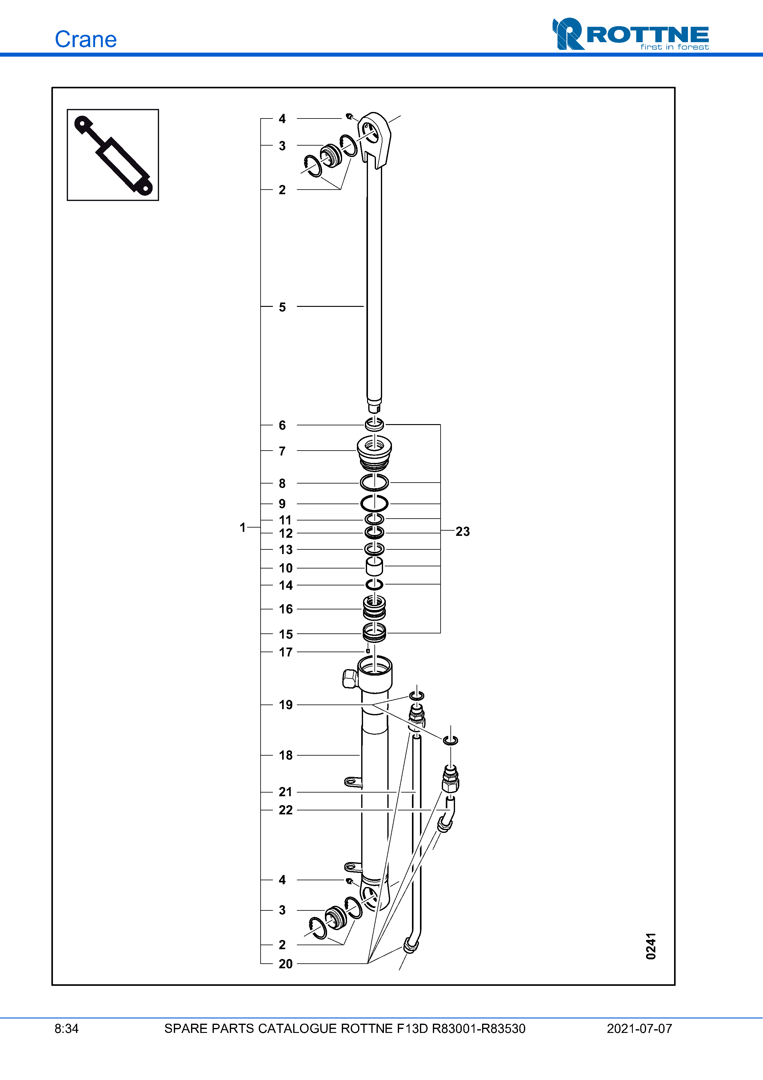 Гидроцилиндр (F13D R83001–R83530, 2021-07-07)