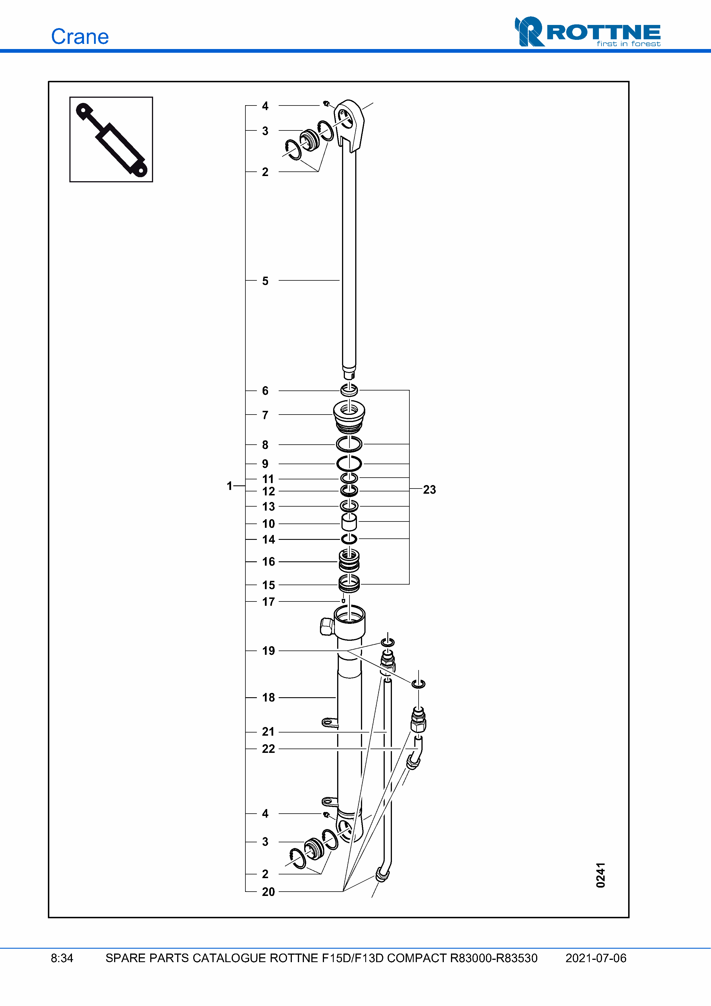 Гидроцилиндр (F15D/F13D COMPACT R83000–R83530, 2021-07-06)