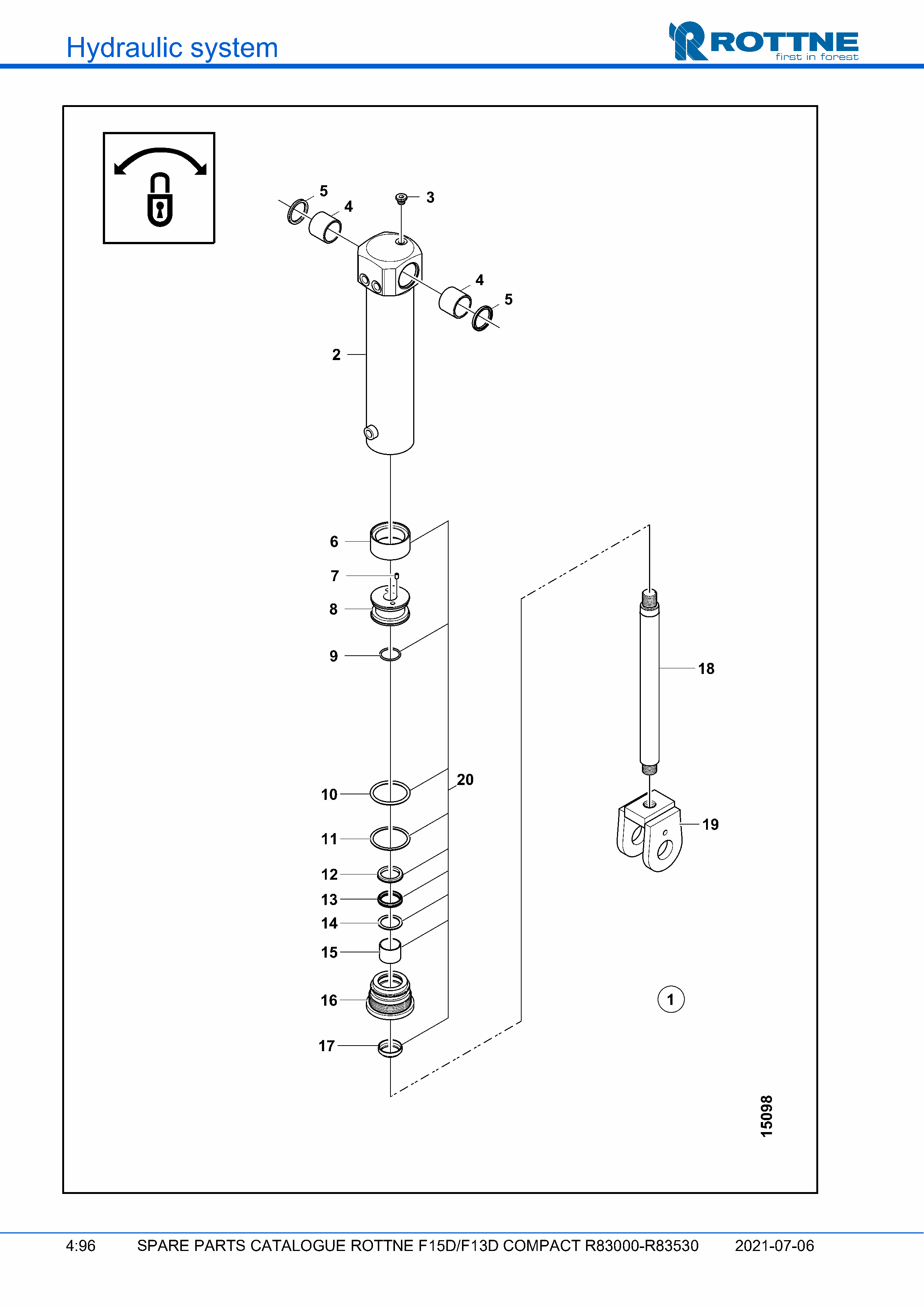 Стабилизация центрального шарнира, цилиндр (F15D/F13D COMPACT R83000–R83530, 2021-07-06, 722382)