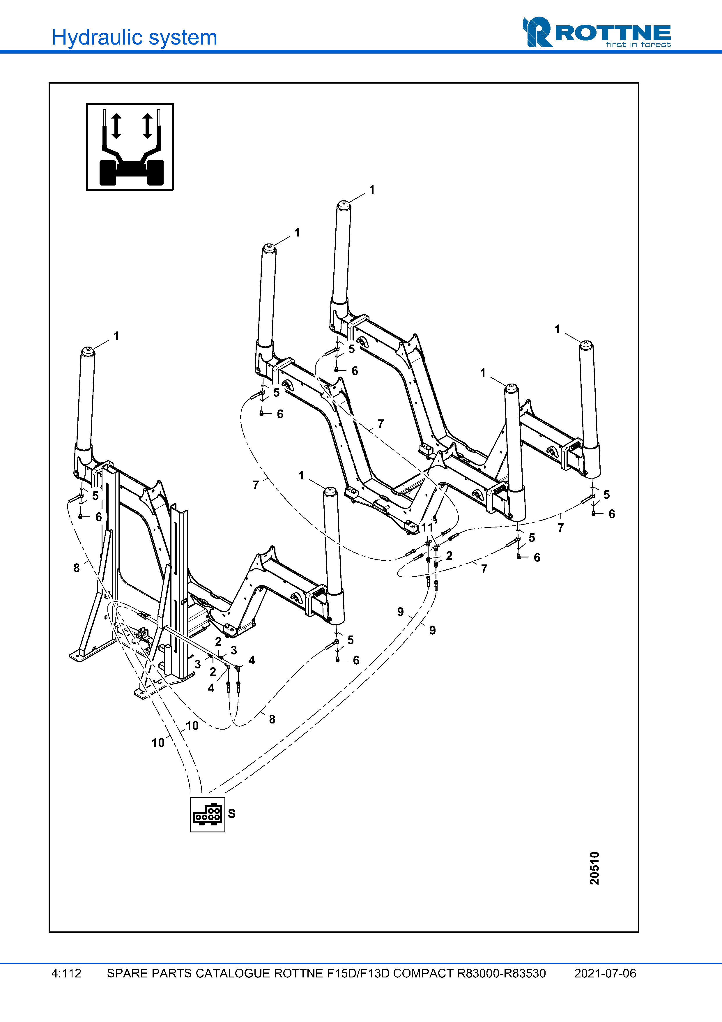 Телескопическая стойка, соединения (F15D/F13D COMPACT R83000–R83530, 2021-07-06, 722382)