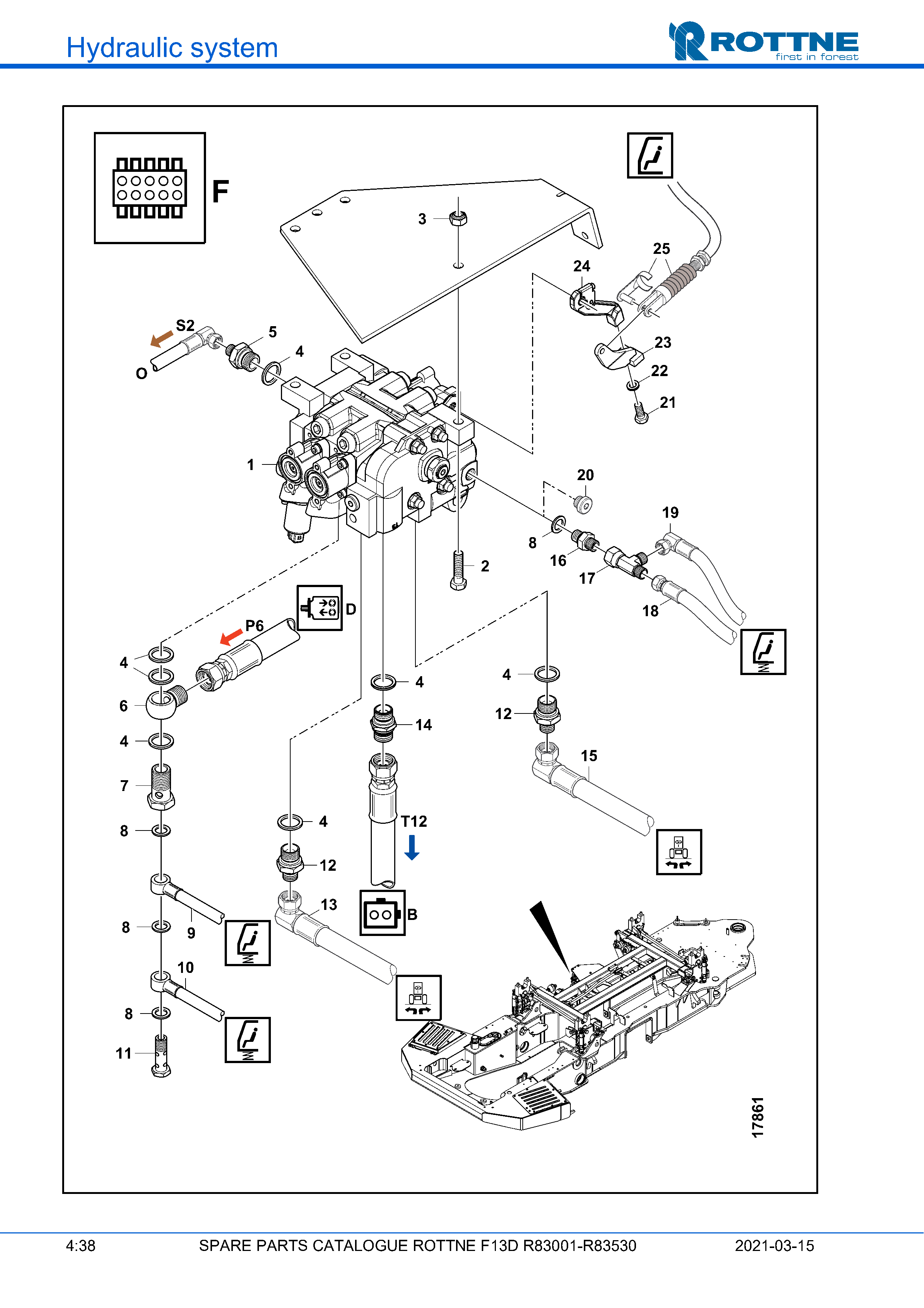 Рулевое управление (P70CP) "F", без Orbitrol (F13D R83001–R83530, 2021-03-15)