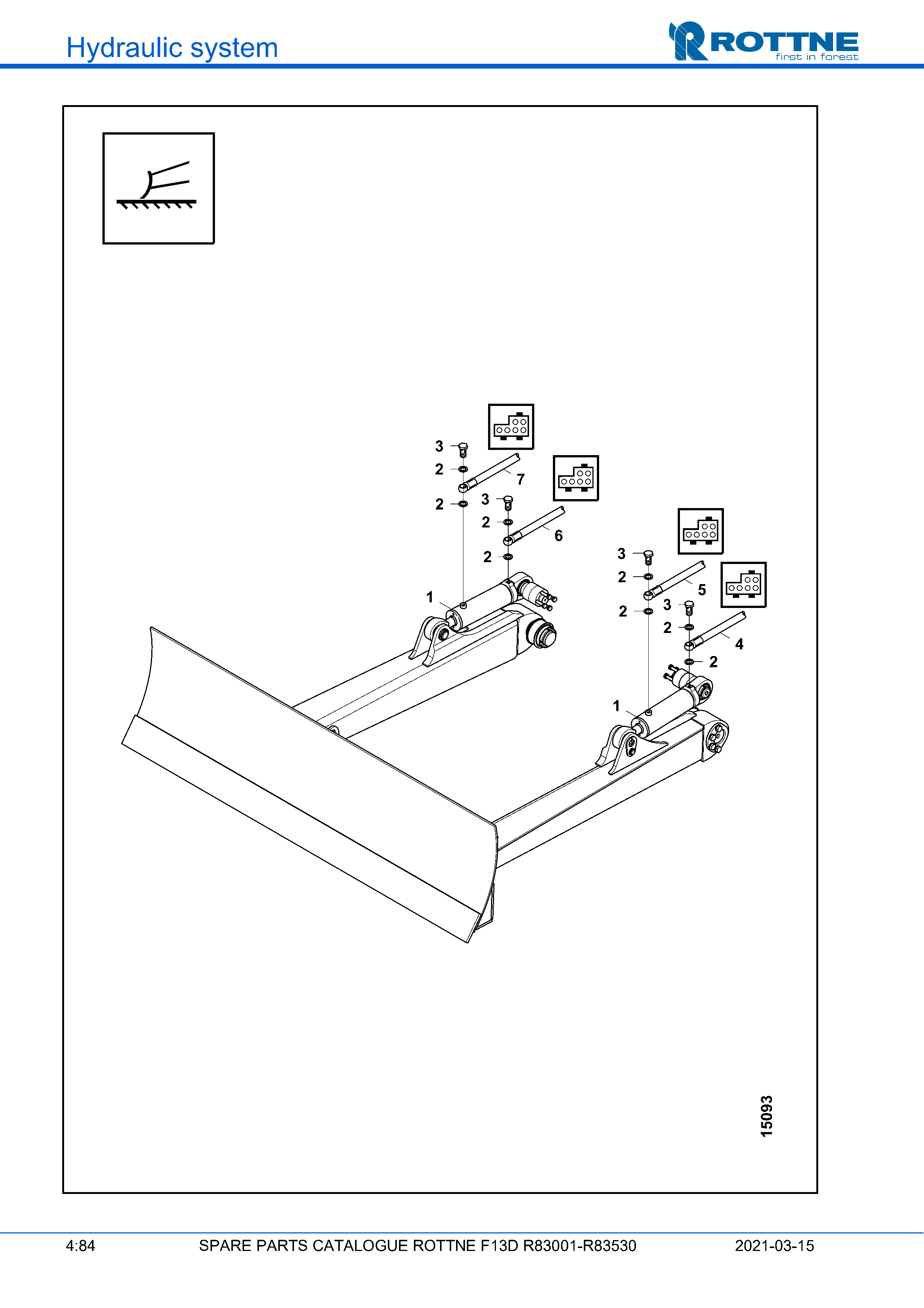 Бульдозерный отвал, шланги (F13D R83001–R83530, 2021-03-15)