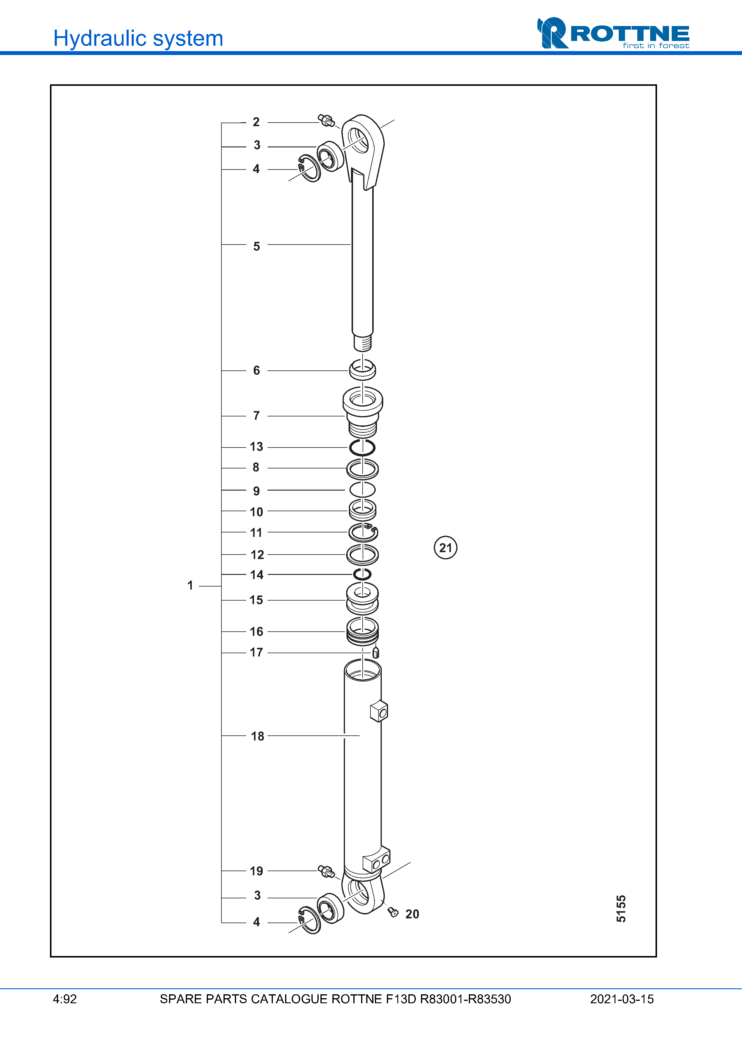 Рулевое управление, цилиндр (F13D R83001–R83530, 2021-03-15)