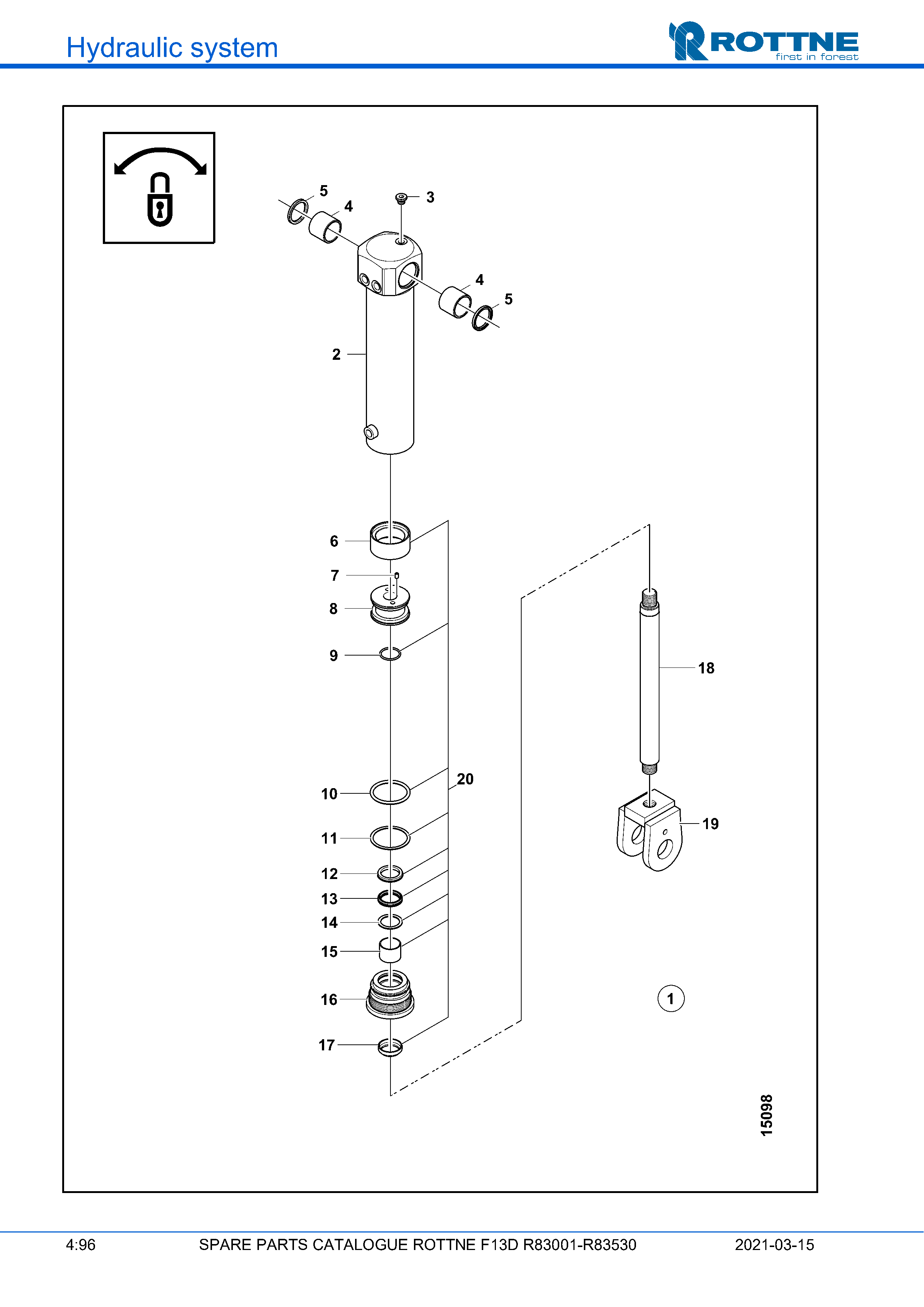 Стабилизация центрального шарнира, цилиндр (F13D R83001–R83530, 2021-03-15)