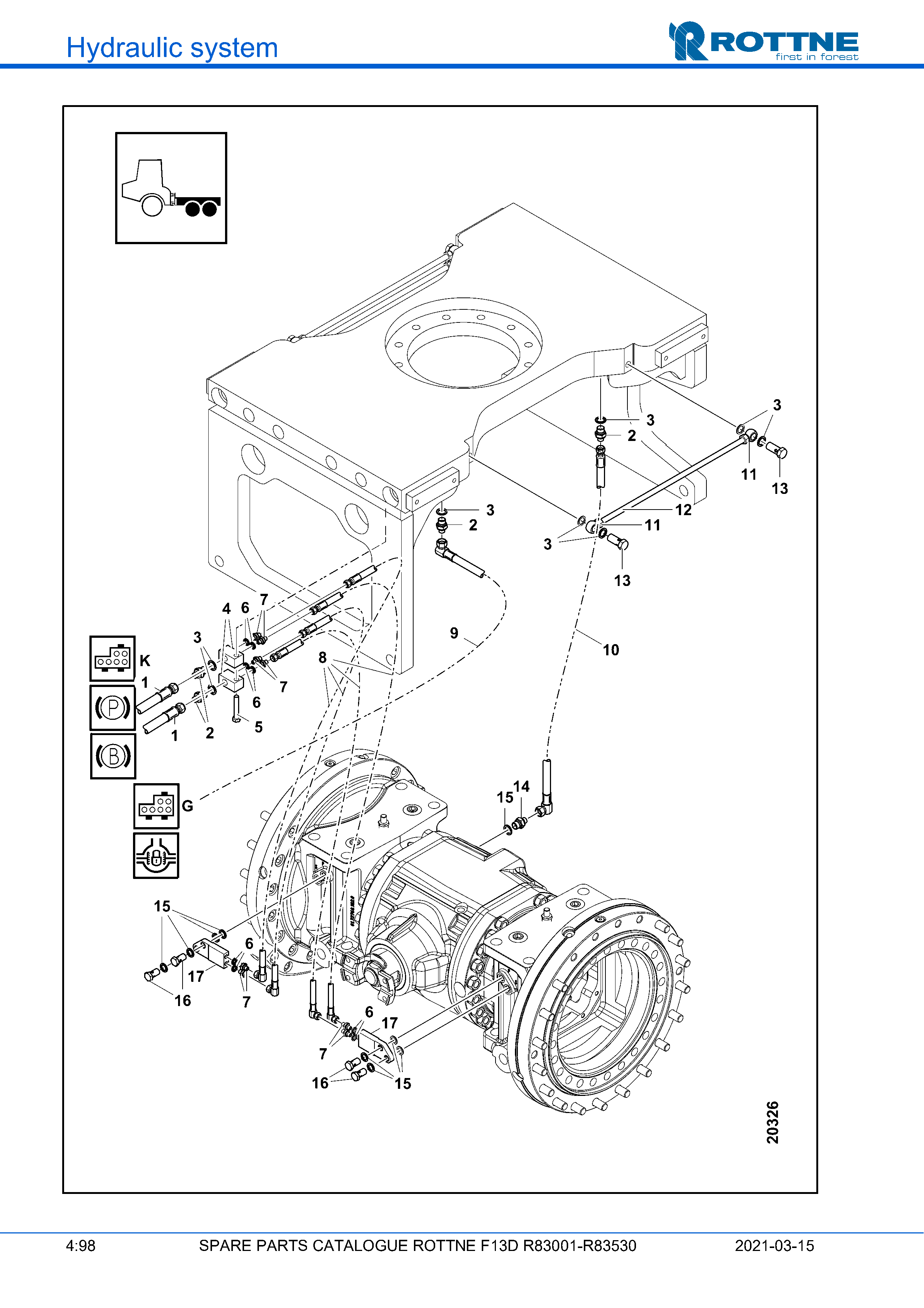 Тормоз и дифференциал, соединения (F13D R83001–R83530, 2021-03-15)