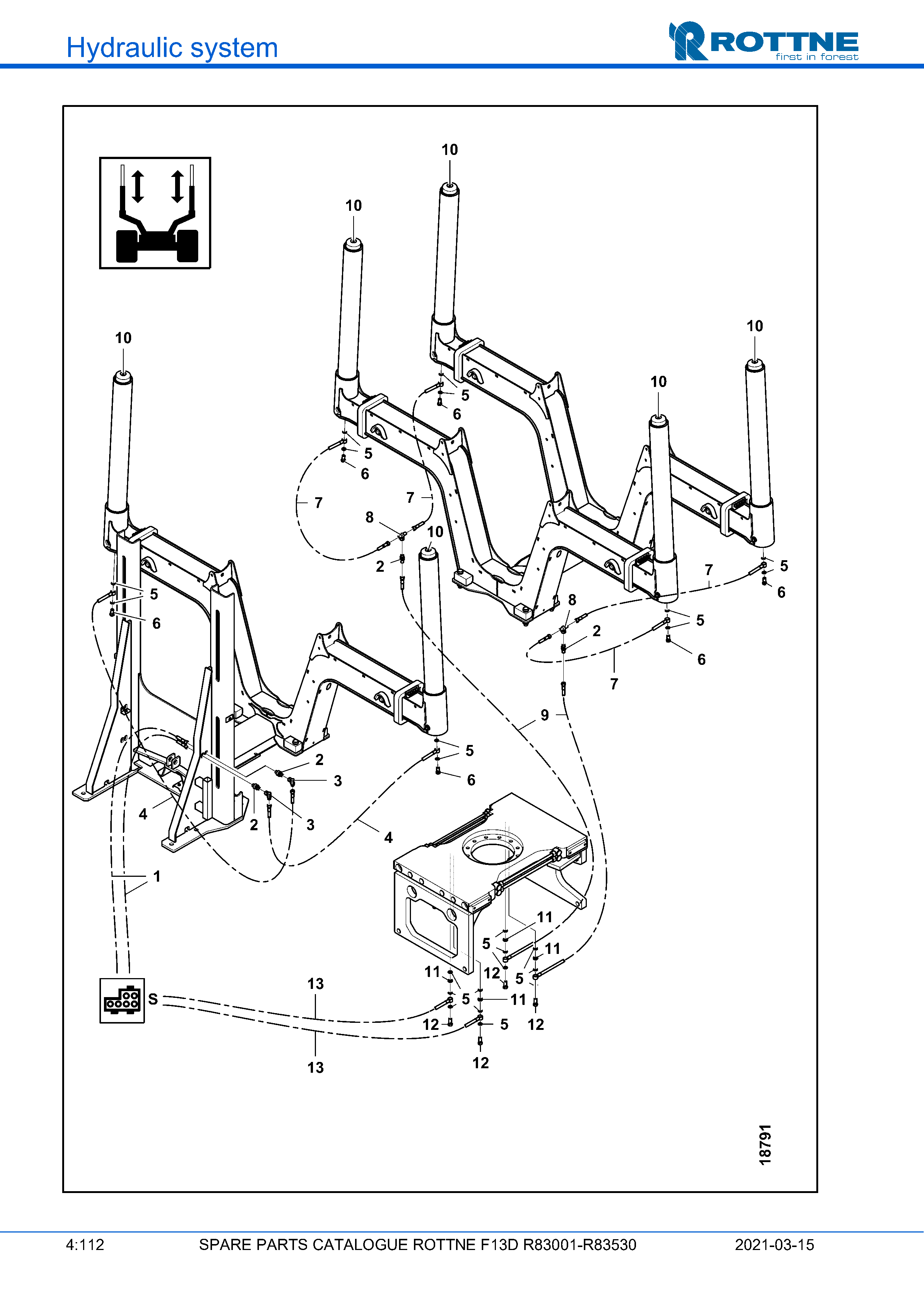 Телескопическая стойка, соединения (F13D R83001–R83530, 2021-03-15)