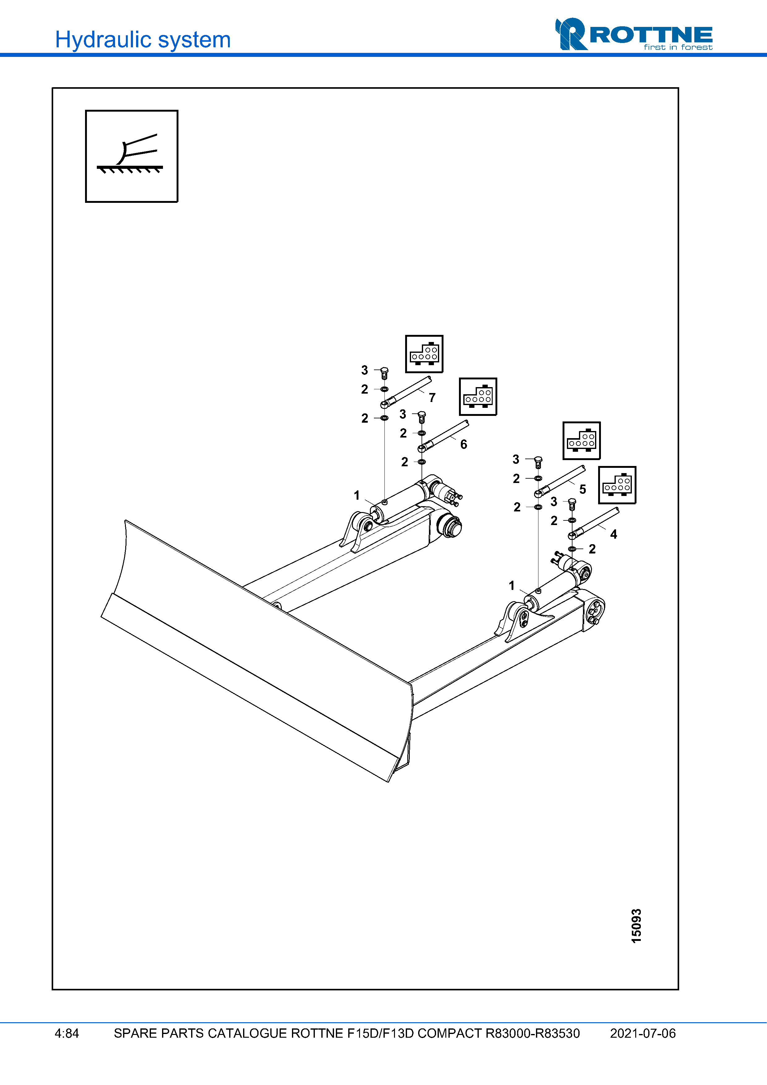 Бульдозерный отвал, шланги (F15D/F13D COMPACT R83000–R83530, 2021-07-06, 722384)