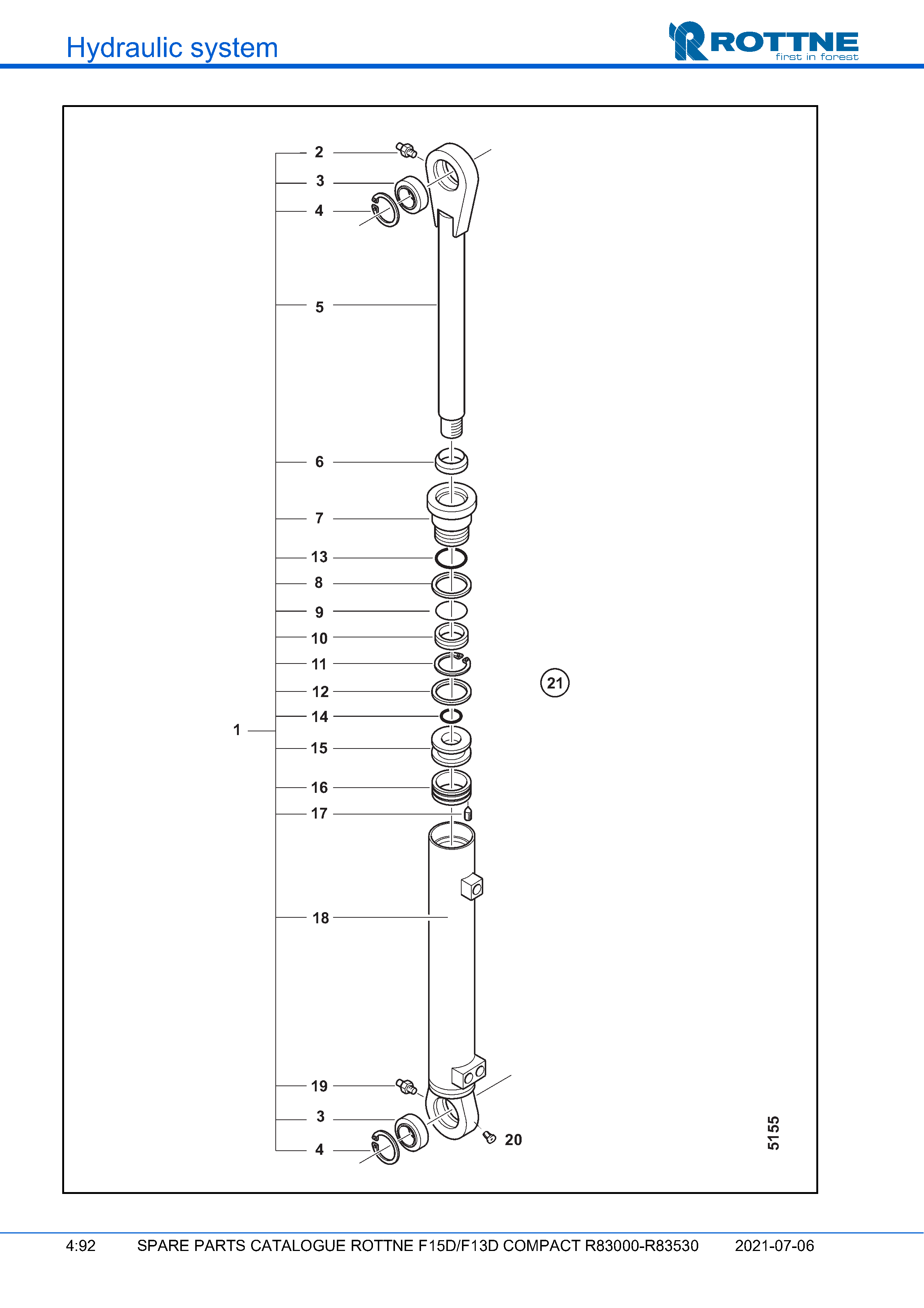 Рулевое управление, цилиндр (F15D/F13D COMPACT R83000–R83530, 2021-07-06, 722384)