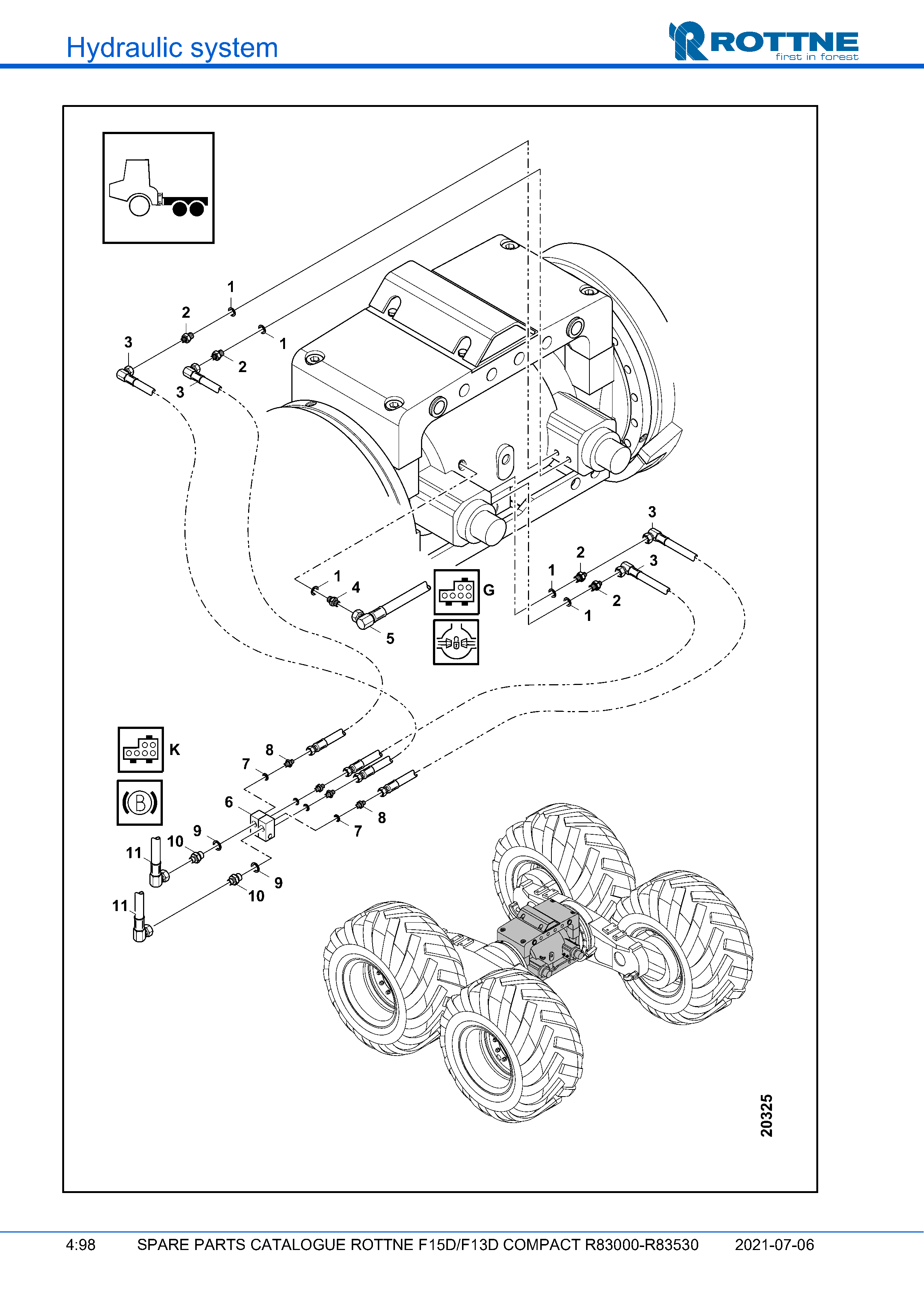 Тормоз и дифференциал, соединения (F15D/F13D COMPACT R83000–R83530, 2021-07-06, 722384)