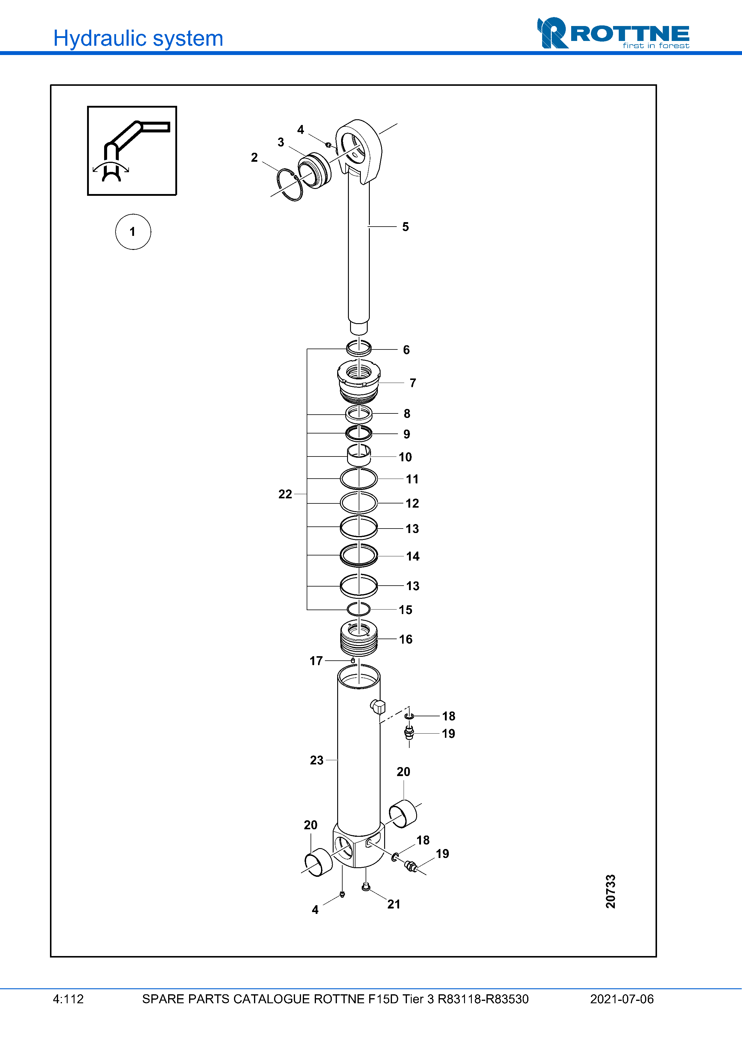 Наклон манипулятора, цилиндр