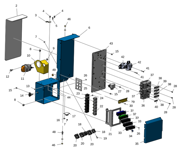 Распределительная коробка, промежуточная крышка