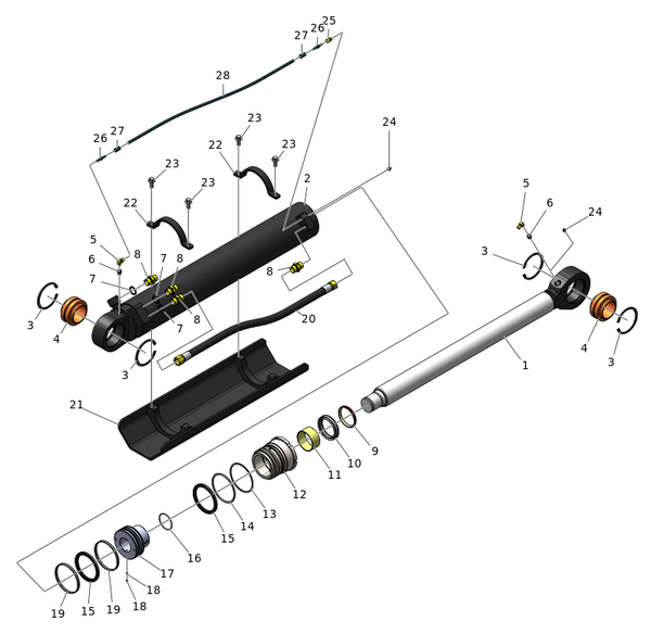 Гидроцилиндр,​ подъёмный рычаг