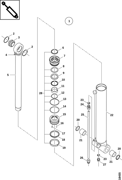 Гидроцилиндр,​ коромысло