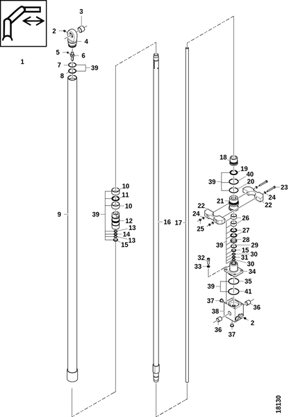 Гидроцилиндр,​ удлинительный блок 2,​4м