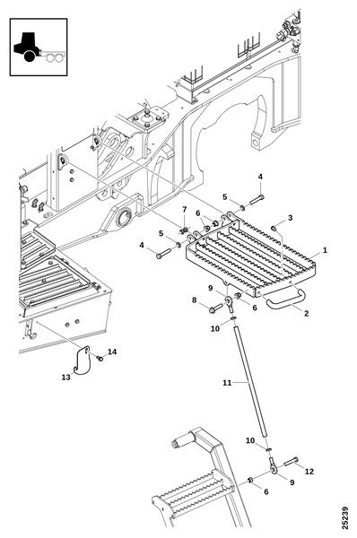 Подножка, передняя