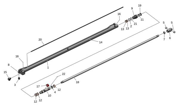 Гидроцилиндр, удлинительный блок s.9-