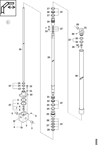 Гидроцилиндр, удлинительный блок